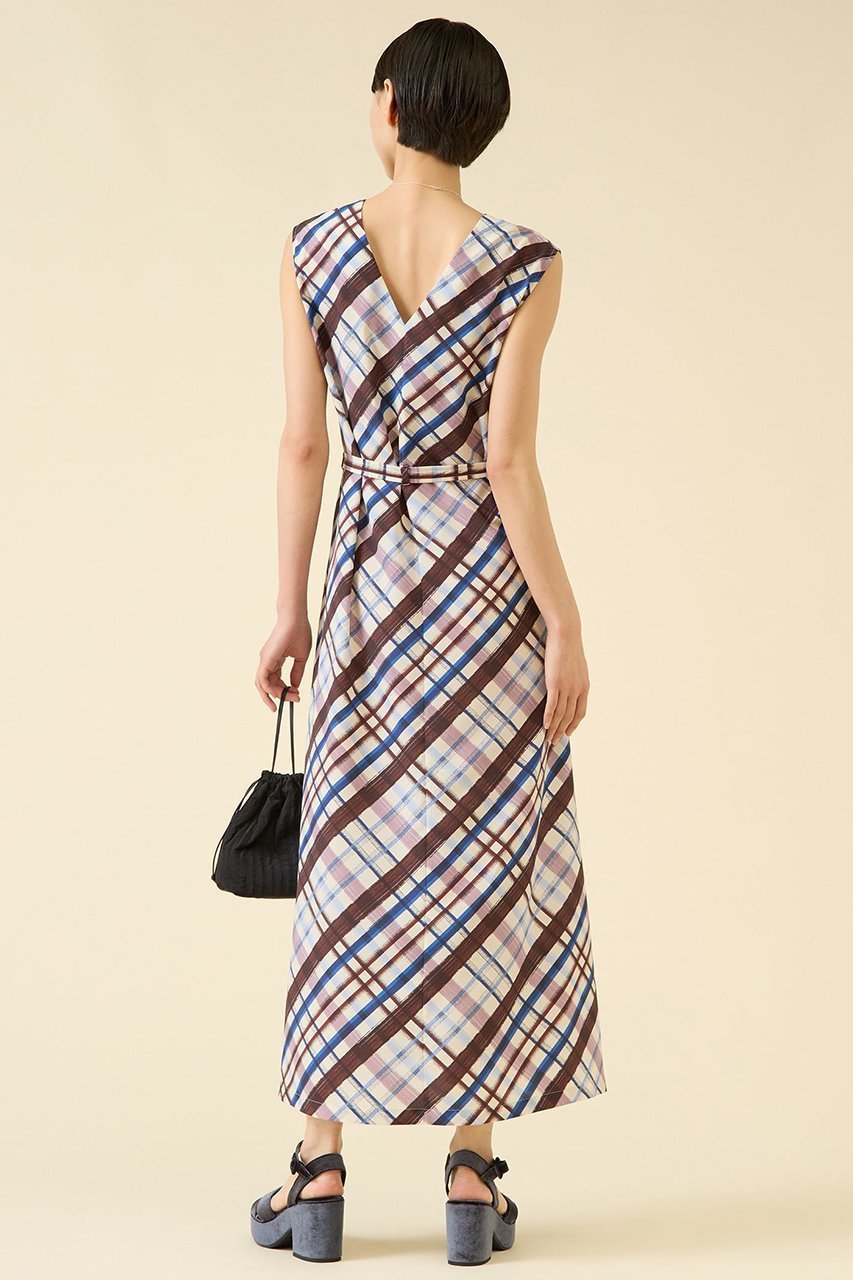 【マルティニーク/martinique】のcheckワンピース(セットアップ可) 人気、トレンドファッション・服の通販 founy(ファニー) 　ファッション　Fashion　レディースファッション　Fashion for Women　ワンピース　Dresses　チュニック　Tunic Tops & Dresses　おすすめ　Recommended / Our Picks　シンプル　Simple, Minimal　ジョーゼット　Georgette, Semi-Sheer Fabric　セットアップ　Set-Up, Coordinated Outfit　チェック　Check, Plaid, Tartan　チュニック　Tunic, Long Top　ノースリーブ　Sleeveless, No-Sleeve　バイアス　Bias, Diagonal Cut　ロング　Long, Long-Length　再入荷　Restock / Back in Stock　other-3|ID: prp329100004602796 ipo3291000000035888107