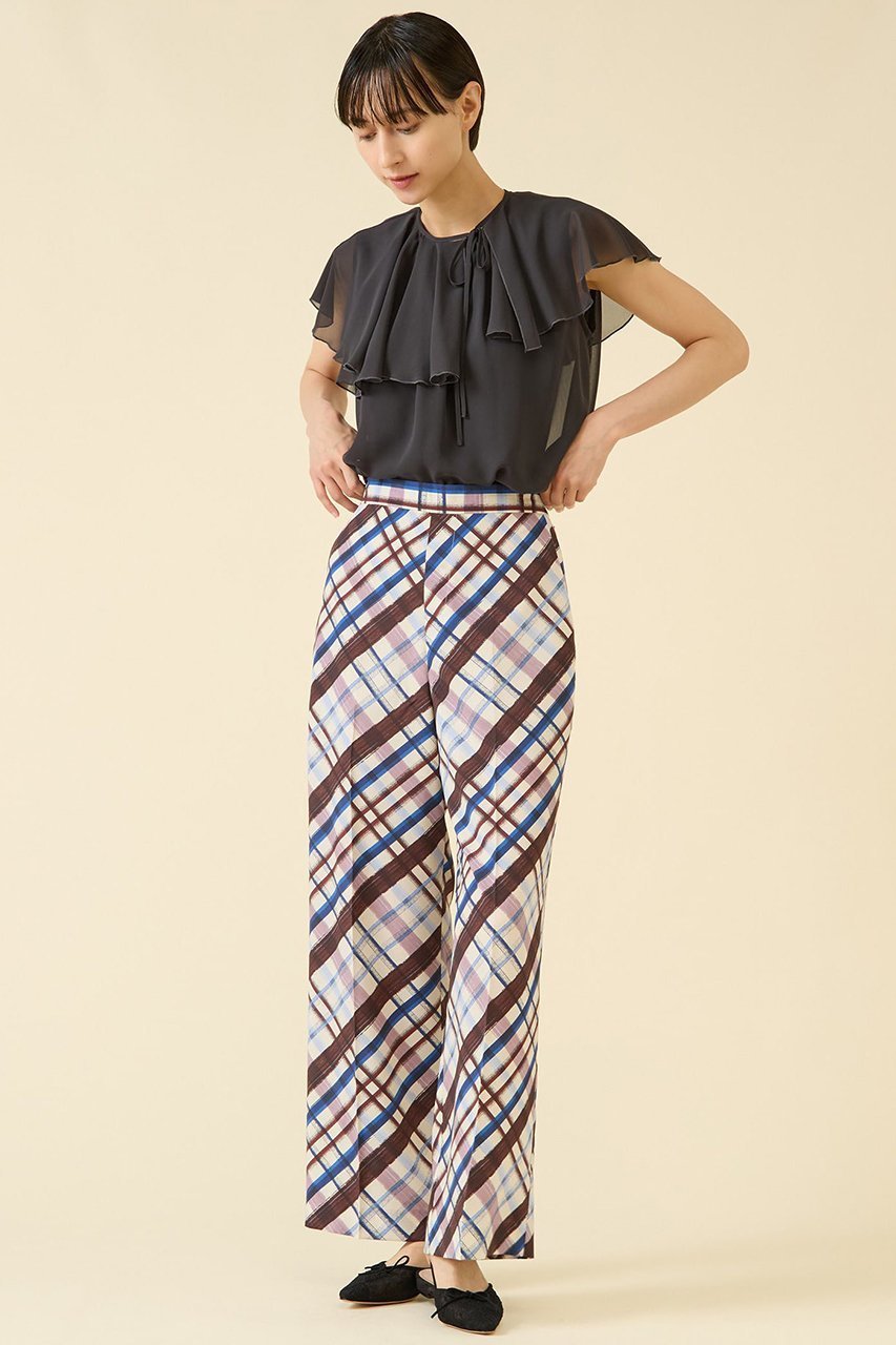 【マルティニーク/martinique】のcheckパンツ(セットアップ可) 人気、トレンドファッション・服の通販 founy(ファニー) 　ファッション　Fashion　レディースファッション　Fashion for Women　セットアップ　Matching Sets　レディースパンツ・ボトムス　Pants & Trousers / Bottoms　おすすめ　Recommended / Our Picks　シンプル　Simple, Minimal　ジョーゼット　Georgette, Semi-Sheer Fabric　ストレート　Straight, Straight Cut　セットアップ　Set-Up, Coordinated Outfit　チェック　Check, Plaid, Tartan　ノースリーブ　Sleeveless, No-Sleeve　バイアス　Bias, Diagonal Cut　フラット　Flat, Flat Shoes　フロント　Front, Front Design　リラックス　Relax, Relaxed Fit　新作・新入荷　New Arrivals / New In　other-4|ID: prp329100004602856 ipo3291000000032732766