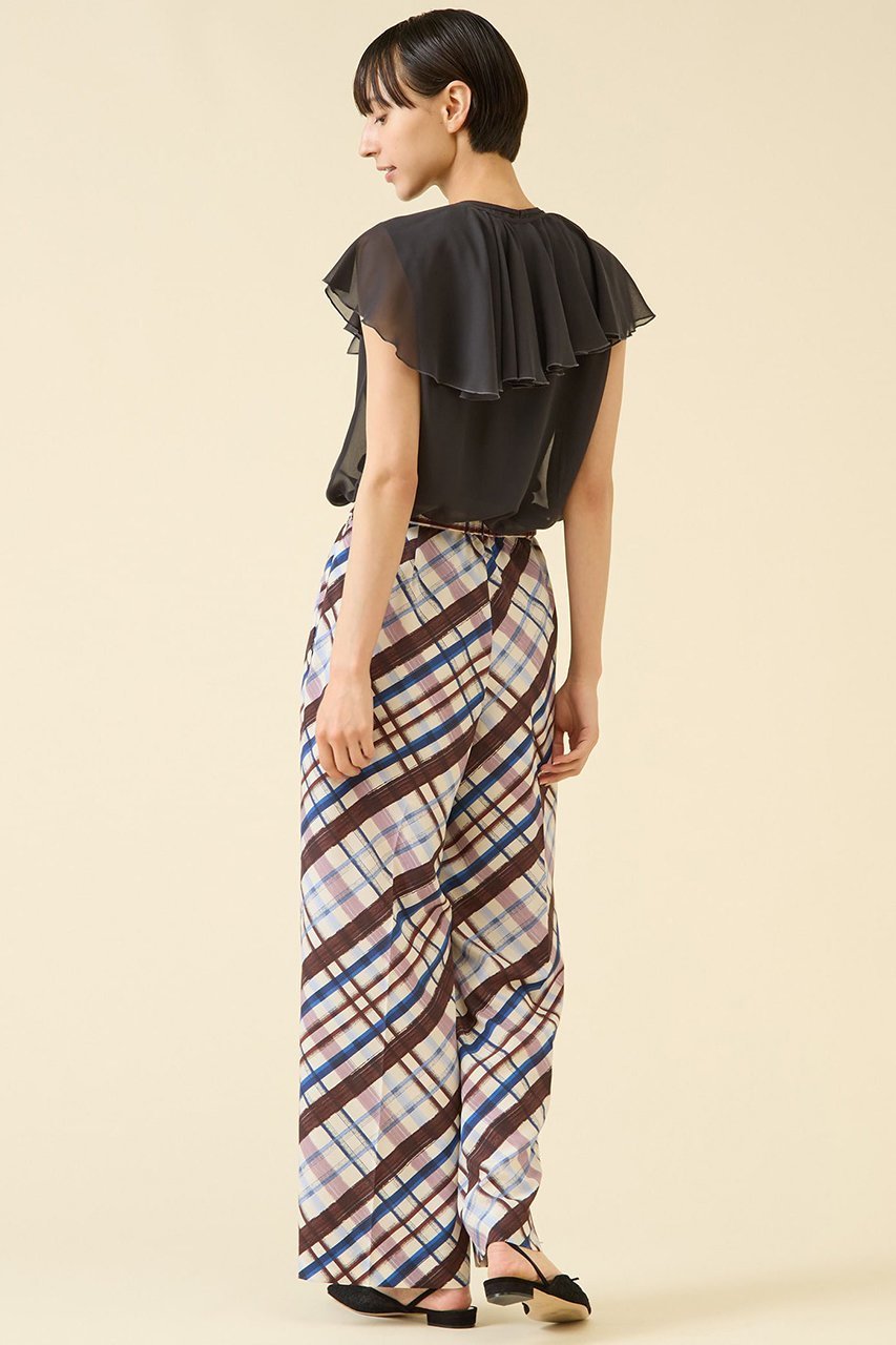 【マルティニーク/martinique】のcheckパンツ(セットアップ可) 人気、トレンドファッション・服の通販 founy(ファニー) 　ファッション　Fashion　レディースファッション　Fashion for Women　セットアップ　Matching Sets　レディースパンツ・ボトムス　Pants & Trousers / Bottoms　パンツ　Pants & Trousers　おすすめ　Recommended / Our Picks　シンプル　Simple, Minimal　ジョーゼット　Georgette, Semi-Sheer Fabric　ストレート　Straight, Straight Cut　セットアップ　Set-Up, Coordinated Outfit　チェック　Check, Plaid, Tartan　ノースリーブ　Sleeveless, No-Sleeve　バイアス　Bias, Diagonal Cut　フラット　Flat, Flat Shoes　フロント　Front, Front Design　リラックス　Relax, Relaxed Fit　other-6|ID: prp329100004602856 ipo3291000000035558071