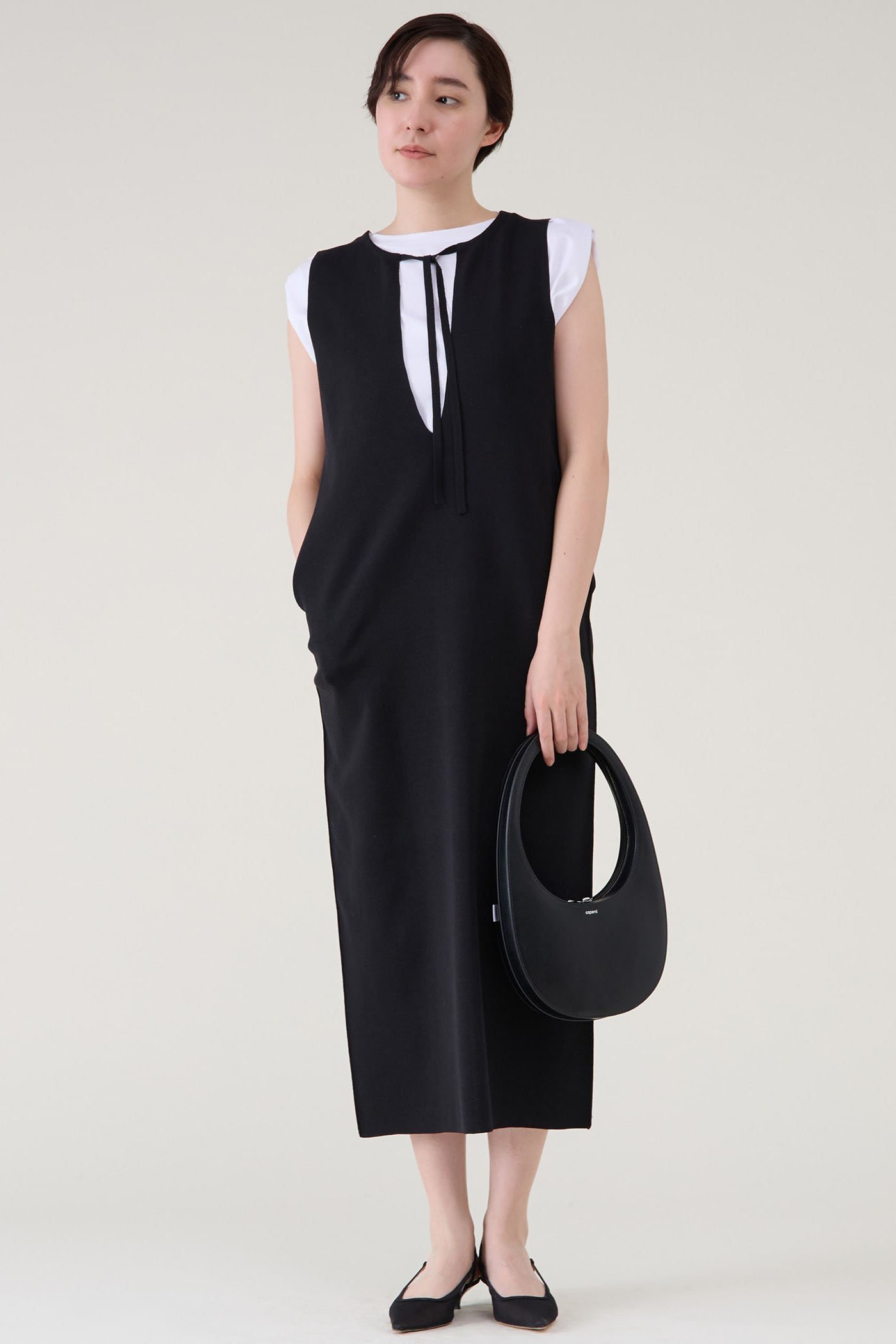 【マルティニーク/martinique】のニットジャンスカ インテリア・キッズ・メンズ・レディースファッション・服の通販 founy(ファニー) 　ファッション　Fashion　レディースファッション　Fashion for Women　ワンピース　Dresses　チュニック　Tunic Tops & Dresses　おすすめ　Recommended / Our Picks　スリット　Slit, Slit Detail　チュニック　Tunic, Long Top　ロング　Long, Long-Length　ブラック|ID: prp329100004602858 ipo3291000000035791423