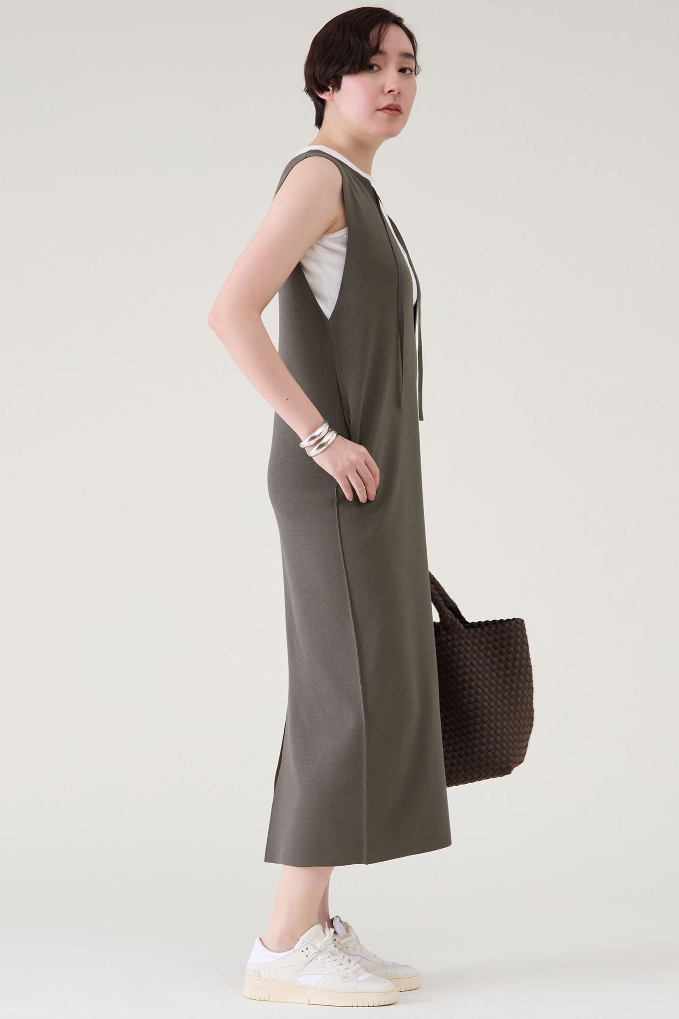 【マルティニーク/martinique】のニットジャンスカ 人気、トレンドファッション・服の通販 founy(ファニー) 　ファッション　Fashion　レディースファッション　Fashion for Women　ワンピース　Dresses　チュニック　Tunic Tops & Dresses　おすすめ　Recommended / Our Picks　スリット　Slit, Slit Detail　チュニック　Tunic, Long Top　ロング　Long, Long-Length　other-4|ID: prp329100004602858 ipo3291000000035791428