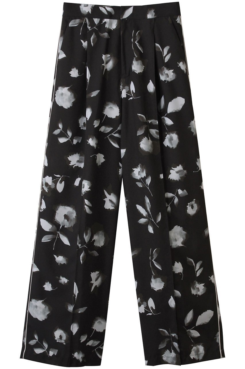 【マノフ/MANOF】のBLURRED FLOWER WIDE PANTS パンツ インテリア・キッズ・メンズ・レディースファッション・服の通販 founy(ファニー) 　ファッション　Fashion　レディースファッション　Fashion for Women　パンツ　Pants & Trousers　2025年　2025　2025-2026秋冬・A/W　Autumn/Winter 2025–26 AW25–26　クロップド　Cropped, Short Length　スポーティ　Sporty, Casual Athletic　パイピング　Piping, Trim Design　フラワー　Flower, Floral　モチーフ　Motif, Design Theme　ワイド　Wide, Wide Fit　A/W・秋冬　Autumn/Winter　BLACK|ID: prp329100004603479 ipo3291000000032745566