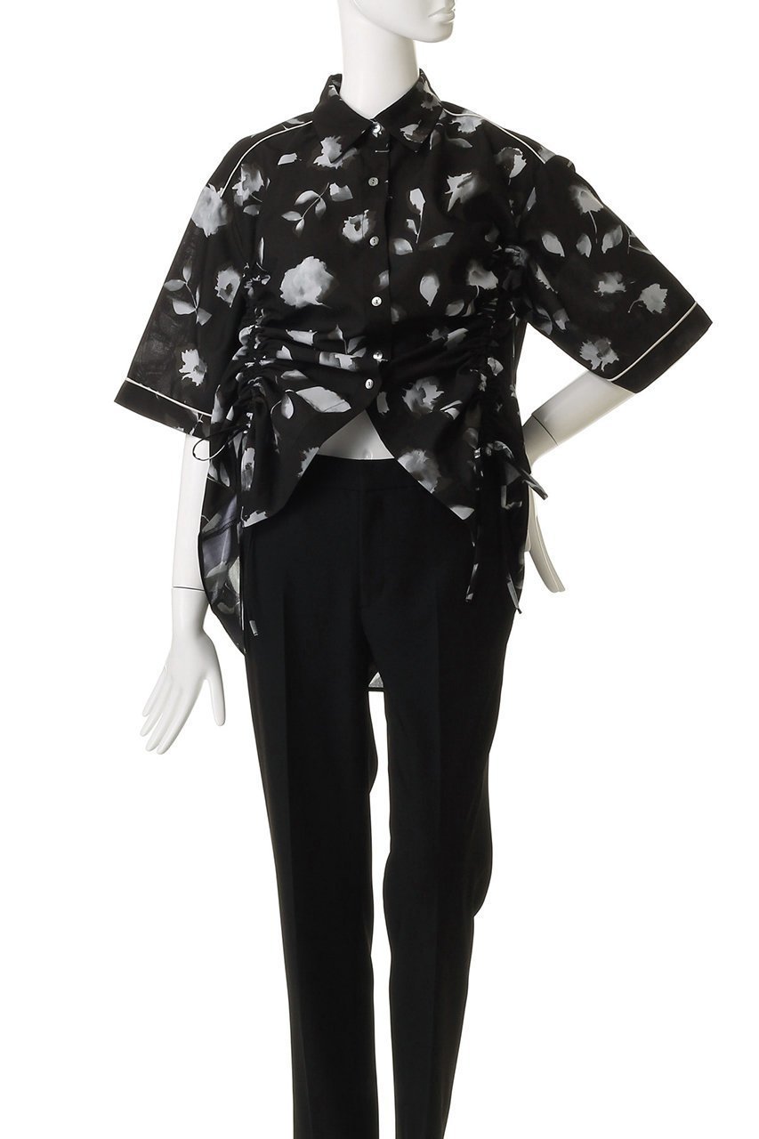 【マノフ/MANOF】のBLURRED FLOWER SHIRTS シャツ・ブラウス 人気、トレンドファッション・服の通販 founy(ファニー) 　ファッション　Fashion　レディースファッション　Fashion for Women　トップス・カットソー　Cut & Sew Tops　シャツ・ブラウス・オフィスカジュアル　Elegant Blouses & Button-Ups　シェイプ　Shape, Slim Fit　ショート　Short, Short Length　スリーブ　Sleeve, Long Sleeve / Short Sleeve　パイピング　Piping, Trim Design　フラワー　Flower, Floral　フロント　Front, Front Design　ボックス　Boxy, Box Shape　モチーフ　Motif, Design Theme　other-7|ID: prp329100004603480 ipo3291000000035932643