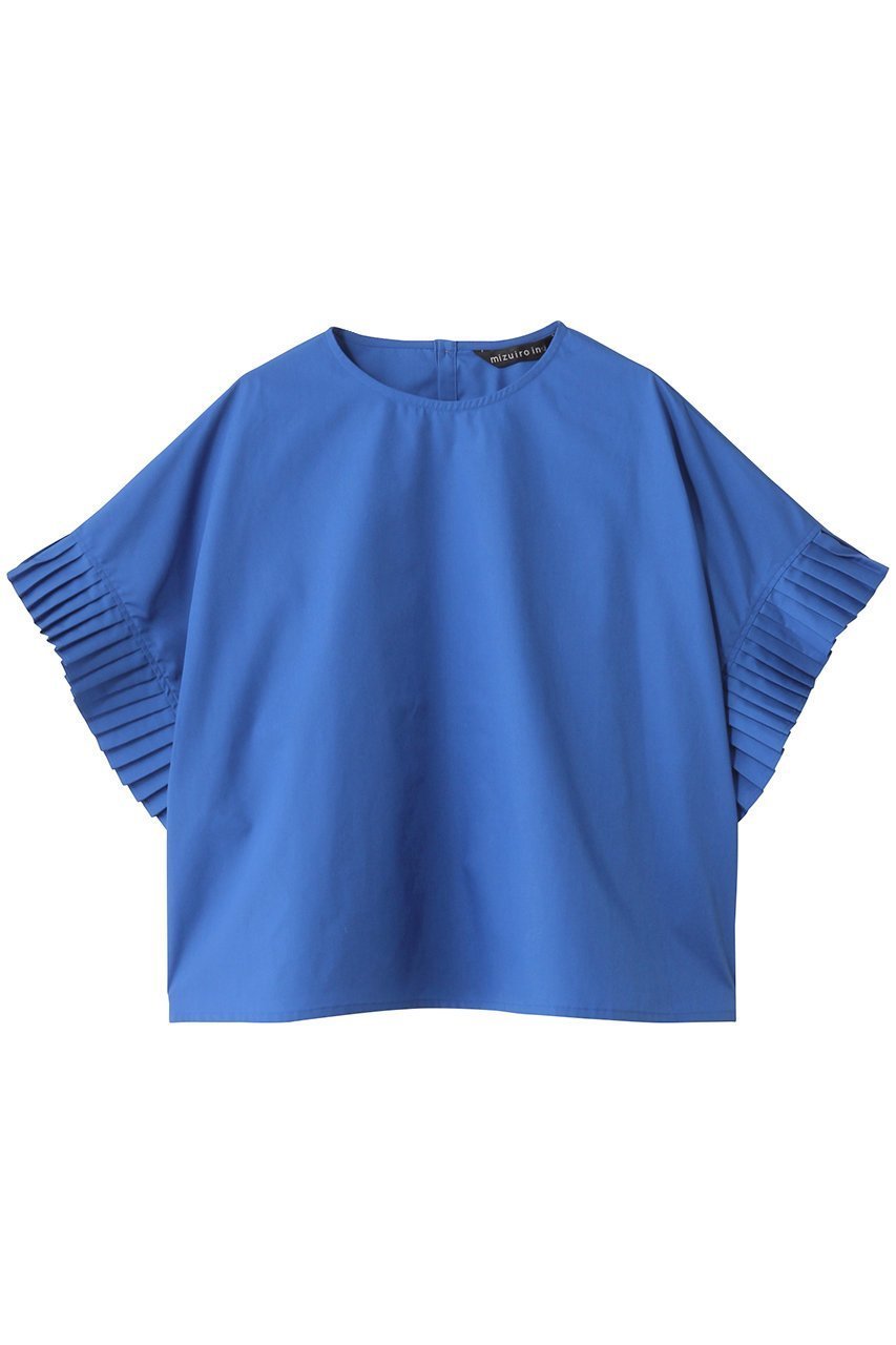 【ミズイロ インド/mizuiro ind】のpleats slv P/O プルオーバー インテリア・キッズ・メンズ・レディースファッション・服の通販 founy(ファニー) 　ファッション　Fashion　レディースファッション　Fashion for Women　トップス・カットソー　Cut & Sew Tops　シャツ・ブラウス・オフィスカジュアル　Elegant Blouses & Button-Ups　カジュアルプルオーバー・ニットトップス　Pullovers & Knit Tops / Casual Pullovers　ショート　Short, Short Length　スリーブ　Sleeve, Long Sleeve / Short Sleeve　プリーツ　Pleats, Pleated　エレガント 上品　Elegant　blue|ID: prp329100004603482 ipo3291000000033001894