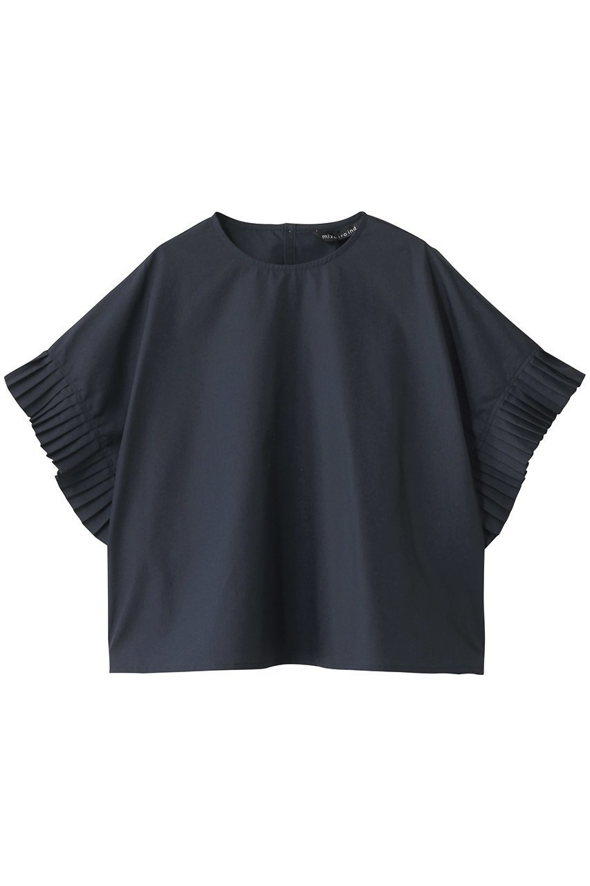 【ミズイロ インド/mizuiro ind】のpleats slv P/O プルオーバー インテリア・キッズ・メンズ・レディースファッション・服の通販 founy(ファニー) 　ファッション　Fashion　レディースファッション　Fashion for Women　トップス・カットソー　Cut & Sew Tops　シャツ・ブラウス・オフィスカジュアル　Elegant Blouses & Button-Ups　カジュアルプルオーバー・ニットトップス　Pullovers & Knit Tops / Casual Pullovers　ショート　Short, Short Length　スリーブ　Sleeve, Long Sleeve / Short Sleeve　プリーツ　Pleats, Pleated　エレガント 上品　Elegant　navy|ID: prp329100004603482 ipo3291000000033001895