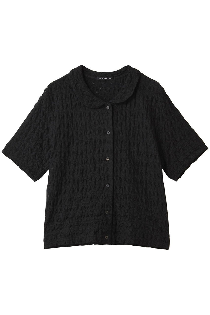 【ミズイロ インド/mizuiro ind】のstretch lace round collar shirt シャツ インテリア・キッズ・メンズ・レディースファッション・服の通販 founy(ファニー) 　ファッション　Fashion　レディースファッション　Fashion for Women　トップス・カットソー　Cut & Sew Tops　シャツ・ブラウス・オフィスカジュアル　Elegant Blouses & Button-Ups　コンパクト　Compact, Small Size　シアー　Sheer, See-Through　ショート　Short, Short Length　ストレッチ　Stretch, Stretchy Fabric　スリーブ　Sleeve, Long Sleeve / Short Sleeve　ラウンド　Round, Round Neck　レース　Lace, Lace Fabric　エレガント 上品　Elegant　新作・新入荷　New Arrivals / New In　black|ID: prp329100004603483 ipo3291000000032745652