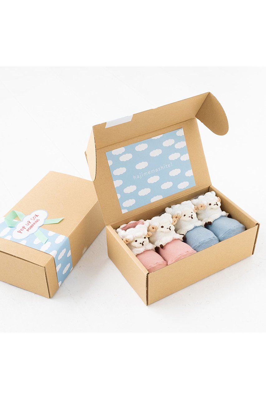 【ポプキンズ/POMPKINS / KIDS】の【BABY】POP UP SOX ギフトボックスセット ねこ XS(9-12cm) インテリア・キッズ・メンズ・レディースファッション・服の通販 founy(ファニー) 　ファッション　Fashion　キッズファッション　Fashion for Kids　キャラクター　Character, Licensed Characters　ギフト プレゼント　Gift / Present　ソックス　Socks, Hosiery　ベビー　Baby, Babywear　ボックス　Boxy, Box Shape　リボン　Ribbon, Bow　人気　Popular, Best Seller　日本製　Made In Japan　ひつじ|ID: prp329100004603485 ipo3291000000036191897