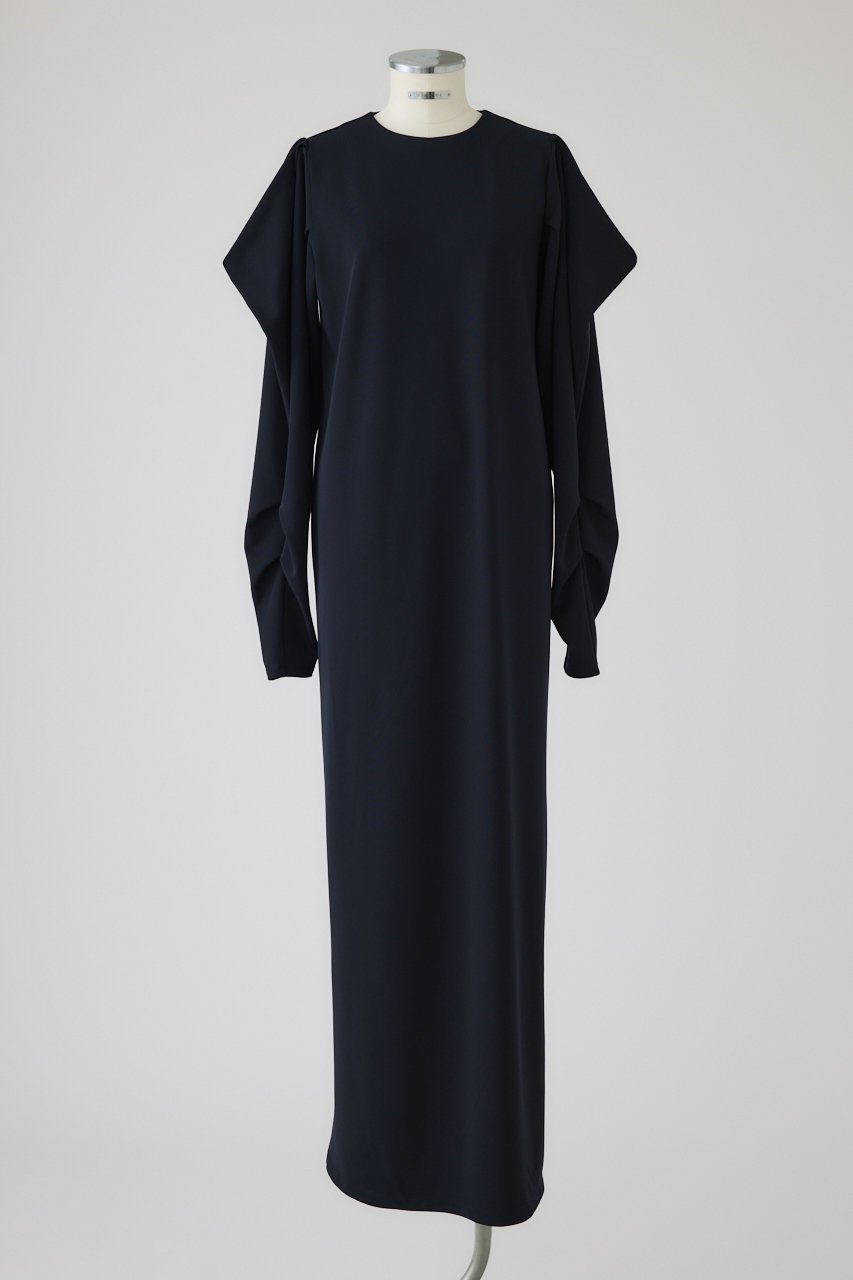 【リムアーク/RIM.ARK】のDrape sleeve cut dress/ドレス インテリア・キッズ・メンズ・レディースファッション・服の通販 founy(ファニー) 　ファッション　Fashion　レディースファッション　Fashion for Women　ワンピース　Dresses　フォーマル・パーティードレス・結婚式用ドレス　Elegant & Casual Dresses　チュニック　Tunic Tops & Dresses　チュニック　Tunic, Long Top　ドレス　Dress, One-Piece　ドレープ　Drape, Draping Fabric　ロング　Long, Long-Length　新作・新入荷　New Arrivals / New In　ダークネイビー|ID: prp329100004604138 ipo3291000000032756432