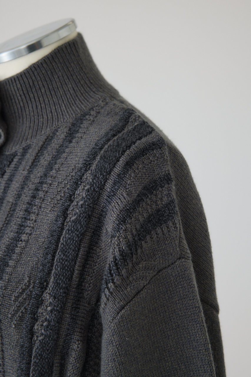 【リムアーク/RIM.ARK】のDifferent surfaces knit CD/ニットカーディガン 人気、トレンドファッション・服の通販 founy(ファニー) 　ファッション　Fashion　レディースファッション　Fashion for Women　トップス・カットソー　Cut & Sew Tops　ニット　Knit Tops & Sweaters　カーディガン・羽織り　Layered Style Cardigans　カーディガン　Cardigan, Knitwear　スタンド　Stand Collar, Upright Stand　バランス　Balance, Style Balance　ヴィンテージ　Vintage Style　定番　Standard, Basic Item　新作・新入荷　New Arrivals / New In　other-6|ID: prp329100004604140 ipo3291000000032756457