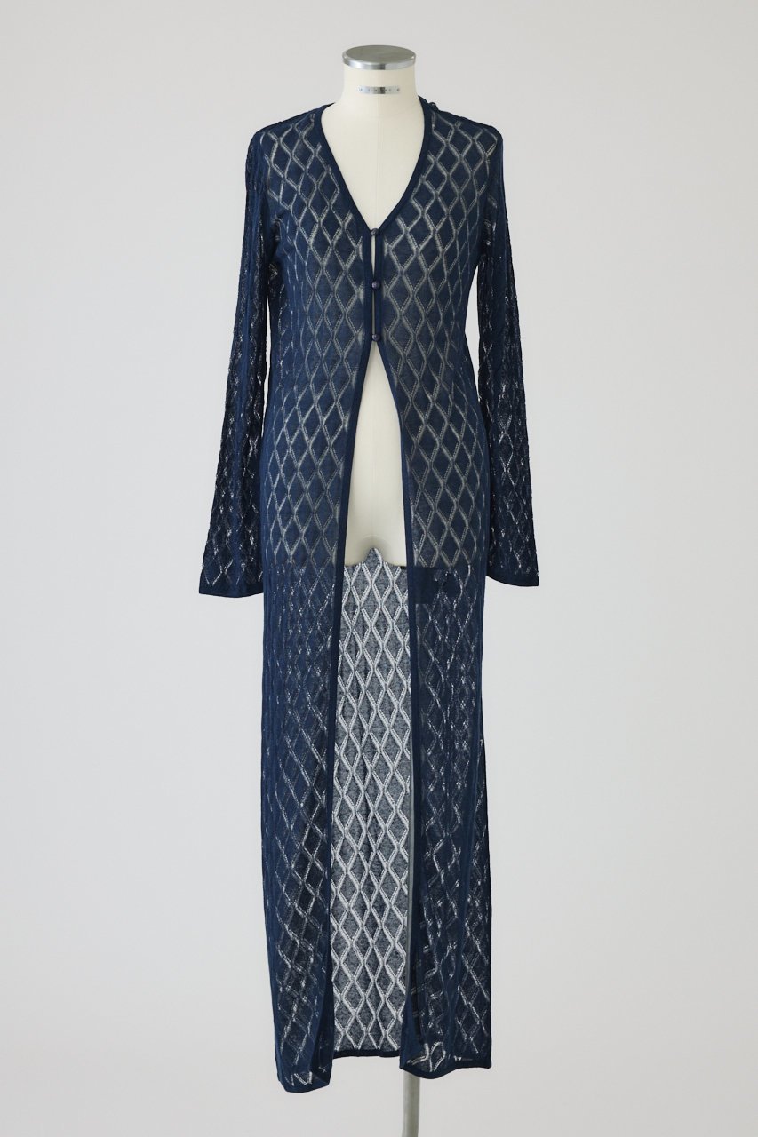 【リムアーク/RIM.ARK】のLace knit gown/ニット インテリア・キッズ・メンズ・レディースファッション・服の通販 founy(ファニー) 　ファッション　Fashion　レディースファッション　Fashion for Women　トップス・カットソー　Cut & Sew Tops　ニット　Knit Tops & Sweaters　カジュアルプルオーバー・ニットトップス　Pullovers & Knit Tops / Casual Pullovers　おすすめ　Recommended / Our Picks　インナー　Innerwear　ガウン　Gown, Robe　シンプル　Simple, Minimal　フロント　Front, Front Design　ロング　Long, Long-Length　新作・新入荷　New Arrivals / New In　ネイビー|ID: prp329100004604144 ipo3291000000032756489