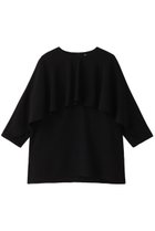 【デザイン ワークス/DESIGN WORKS】のケープブラウス 人気、トレンドファッション・服の通販 founy(ファニー) ファッション Fashion レディースファッション Fashion for Women トップス・カットソー Cut & Sew Tops シャツ・ブラウス・オフィスカジュアル Elegant Blouses & Button-Ups サテン Satin, Glossy Fabric ショート Short, Short Length ストレッチ Stretch, Stretchy Fabric スリーブ Sleeve, Long Sleeve / Short Sleeve 夏 Summer 春 Spring S/S・春夏 SS, Spring/Summer, Warm Season thumbnail ブラック|ID: prp329100004604743 ipo3291000000034955061