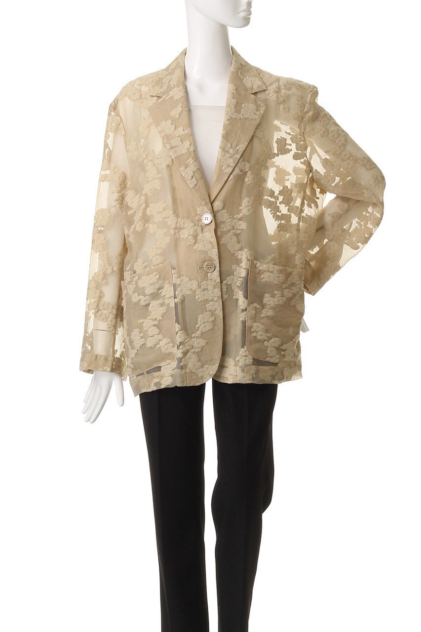 【クラネ/CLANE】のFLOWER SHEER JACQUARD JACKET/ジャケット 人気、トレンドファッション・服の通販 founy(ファニー) 　ファッション　Fashion　レディースファッション　Fashion for Women　アウター　Coat / Outerwear Collection　レディースジャケット・軽アウター　Jackets　ジャカード／ジャガード　Jacquard, Woven Pattern　ジャケット　Jacket, Outerwear　スタンド　Stand Collar, Upright Stand　パーティ　Party, Party Style　夏　Summer　other-2|ID: prp329100004604764 ipo3291000000036118935