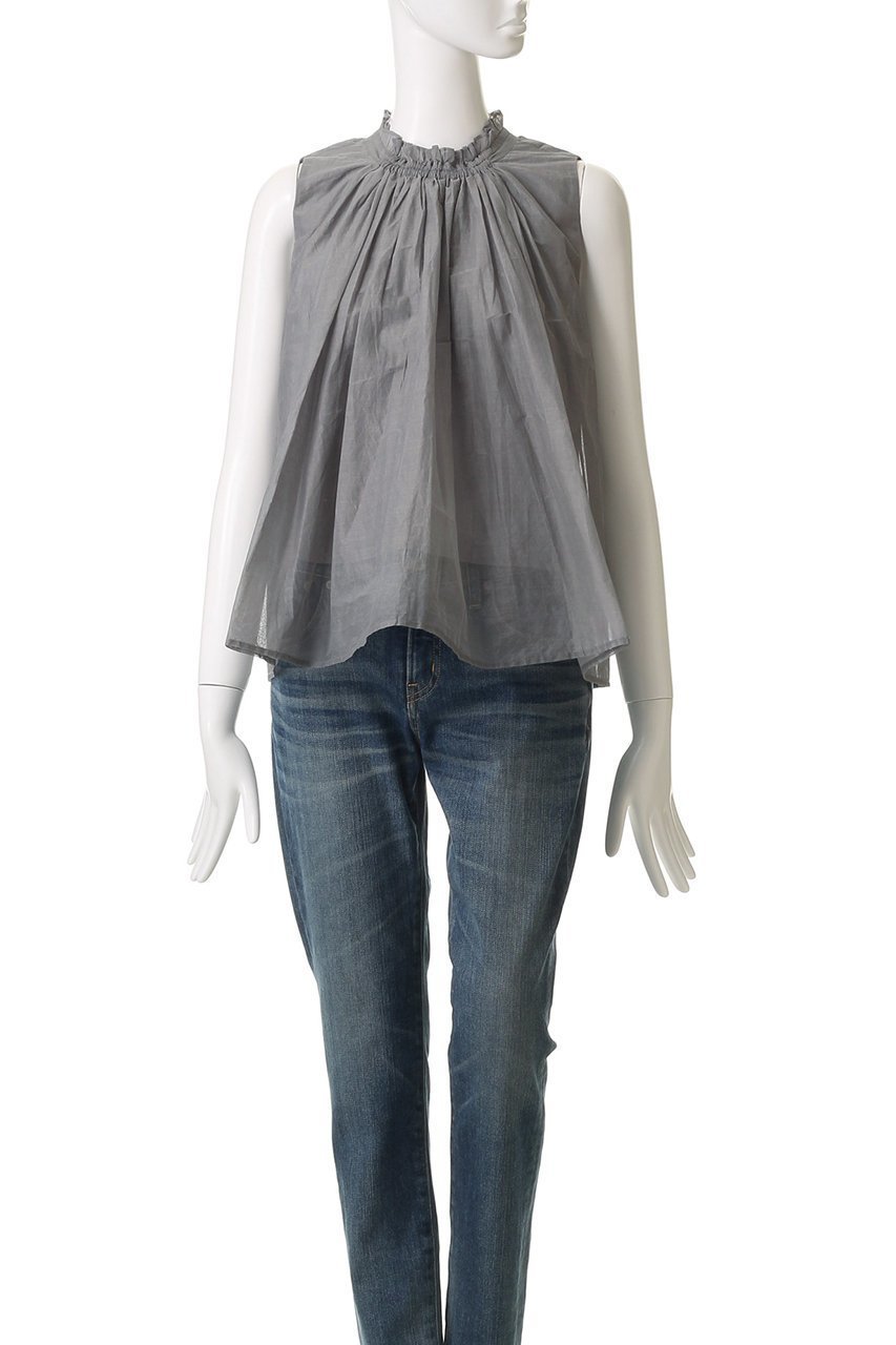 【マリリンムーン/MARILYN MOON】の前後2wayシアースターチドコットンギャザーブラウス 人気、トレンドファッション・服の通販 founy(ファニー) 　ファッション　Fashion　レディースファッション　Fashion for Women　トップス・カットソー　Cut & Sew Tops　キャミソール&ノースリーブ　Camisoles & Sleeveless Tops　シャツ・ブラウス・オフィスカジュアル　Elegant Blouses & Button-Ups　インド　Indian Textile　ギャザー　Gathered, Ruffled　シアー　Sheer, See-Through　シャーリング　Shirring, Ruched　ノースリーブ　Sleeveless, No-Sleeve　フリル　Frill, Ruffle　フレア　Flare, Flared　モダン　Modern, Contemporary　リゾート　Resort, Vacation Style　リュクス　Luxury, Elegant, High-End, Chic　other-2|ID: prp329100004604778 ipo3291000000036179137