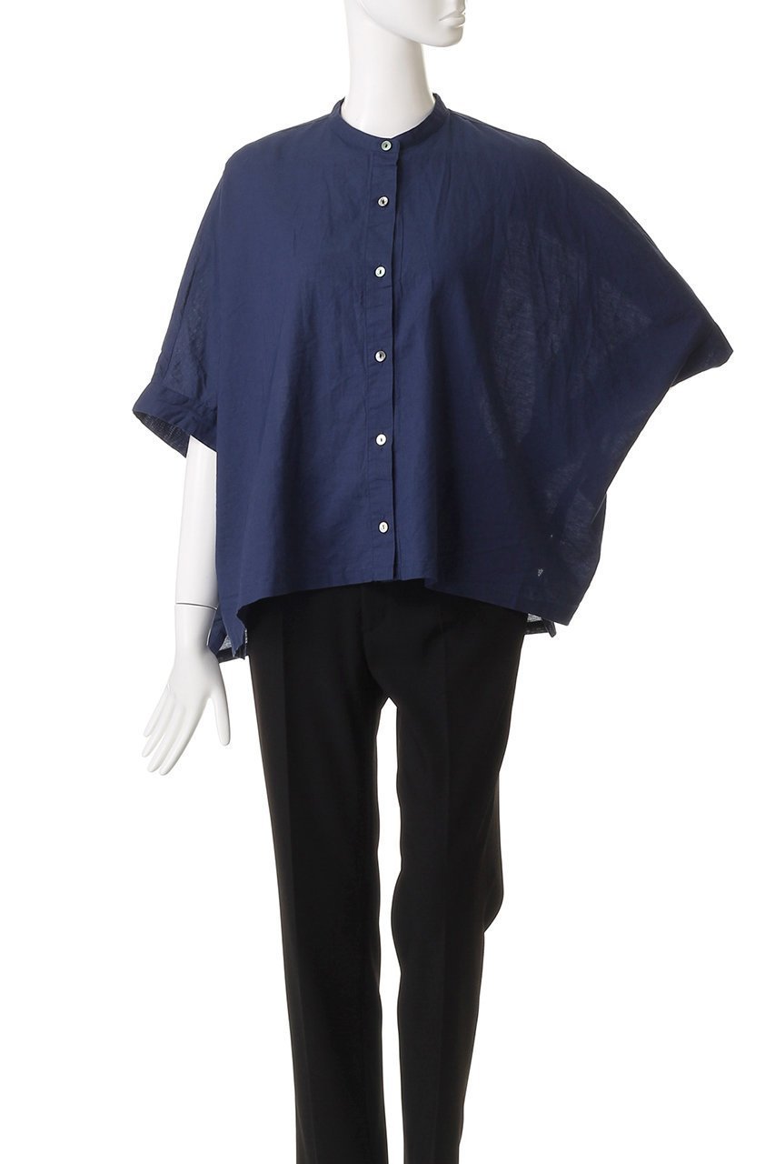【ミズイロ インド/mizuiro ind】のlinen blend stand collar wide shirt シャツ 人気、トレンドファッション・服の通販 founy(ファニー) 　ファッション　Fashion　レディースファッション　Fashion for Women　トップス・カットソー　Cut & Sew Tops　シャツ・ブラウス・オフィスカジュアル　Elegant Blouses & Button-Ups　シアー　Sheer, See-Through　ショート　Short, Short Length　シンプル　Simple, Minimal　スリーブ　Sleeve, Long Sleeve / Short Sleeve　ポンチョ　Poncho, Cape Style　リネン　Linen, Linen Fabric　夏　Summer　新作・新入荷　New Arrivals / New In　other-2|ID: prp329100004604802 ipo3291000000032770256