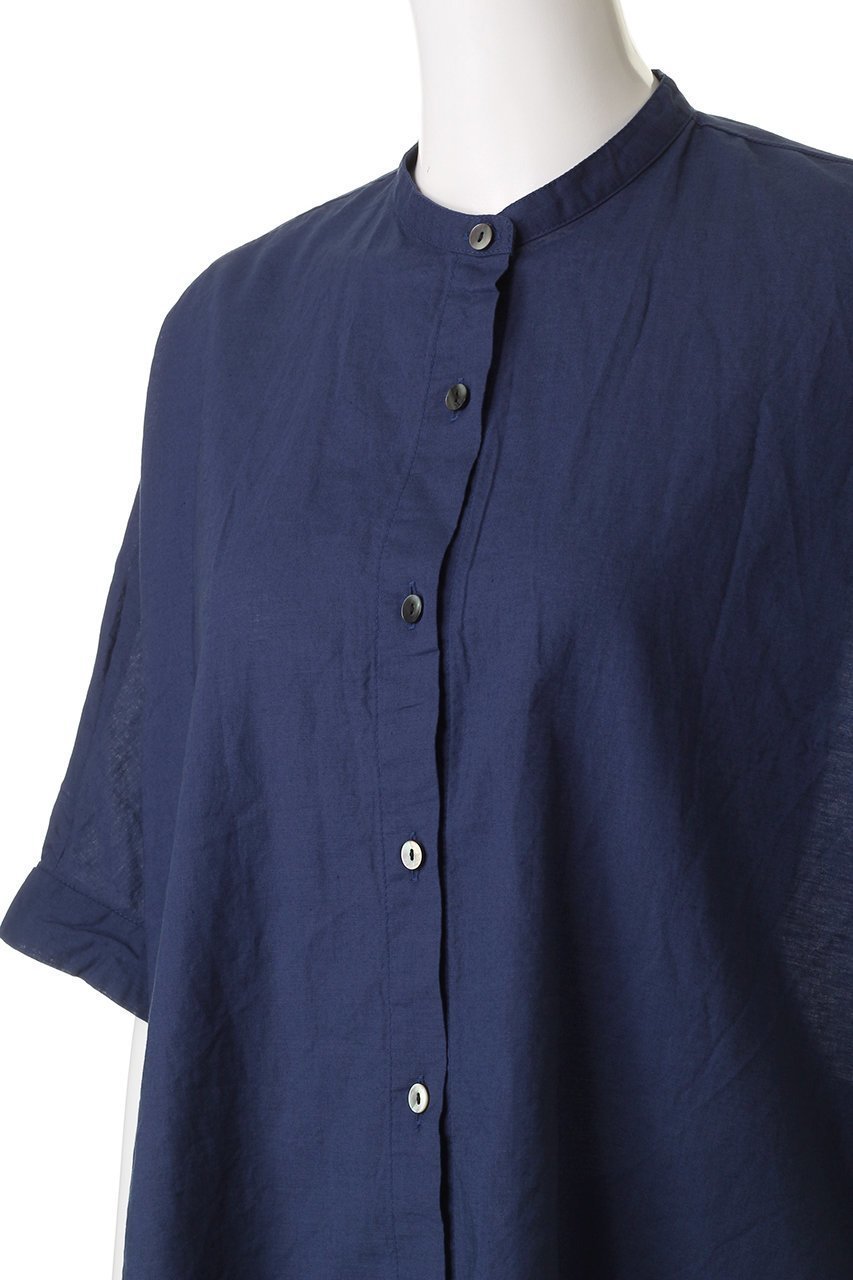【ミズイロ インド/mizuiro ind】のlinen blend stand collar wide shirt シャツ 人気、トレンドファッション・服の通販 founy(ファニー) 　ファッション　Fashion　レディースファッション　Fashion for Women　トップス・カットソー　Cut & Sew Tops　シャツ・ブラウス・オフィスカジュアル　Elegant Blouses & Button-Ups　シアー　Sheer, See-Through　ショート　Short, Short Length　シンプル　Simple, Minimal　スリーブ　Sleeve, Long Sleeve / Short Sleeve　ポンチョ　Poncho, Cape Style　リネン　Linen, Linen Fabric　夏　Summer　新作・新入荷　New Arrivals / New In　other-5|ID: prp329100004604802 ipo3291000000032770259
