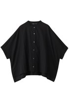 【ミズイロ インド/mizuiro ind】のlinen blend stand collar wide shirt シャツ black|ID:prp329100004604802