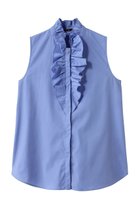 【アルアバイル/allureville】のフロントフリルノースリブラウス ブルー|ID:prp329100004604805