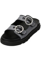 【ルカグロッシ/LucaGrossi】の厚底ラフィアベルトサンダル ブラック|ID:prp329100004604811