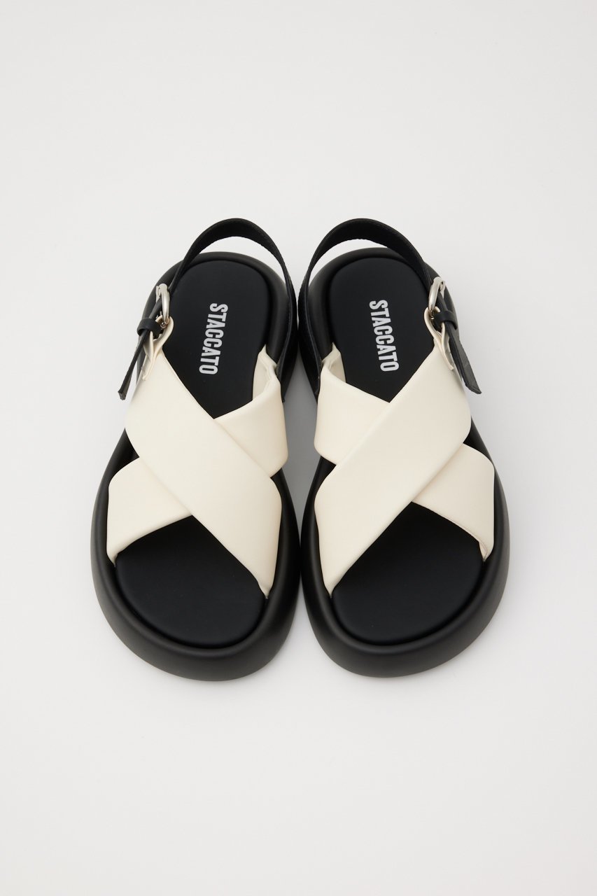 【スタッカート/STACCATO】のペインクリームプラットフォームサンダル 人気、トレンドファッション・服の通販 founy(ファニー) 　ファッション　Fashion　レディースファッション　Fashion for Women　サンダル　Sandals, Summer Shoes　ソックス　Socks, Hosiery　フォルム　Silhouette, Form　厚底　Platform Shoes　other-3|ID: prp329100004604836 ipo3291000000032770865