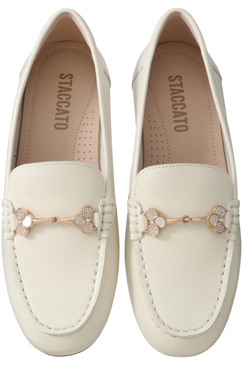 【スタッカート/STACCATO】のコロネスリッポンローファー インテリア・キッズ・メンズ・レディースファッション・服の通販 founy(ファニー) 　ファッション　Fashion　レディースファッション　Fashion for Women　シューズ　Shoes, Footwear　ストーン　Stone, Gem-Like　フラット　Flat, Flat Shoes　ホワイト|ID: prp329100004604857 ipo3291000000034940752