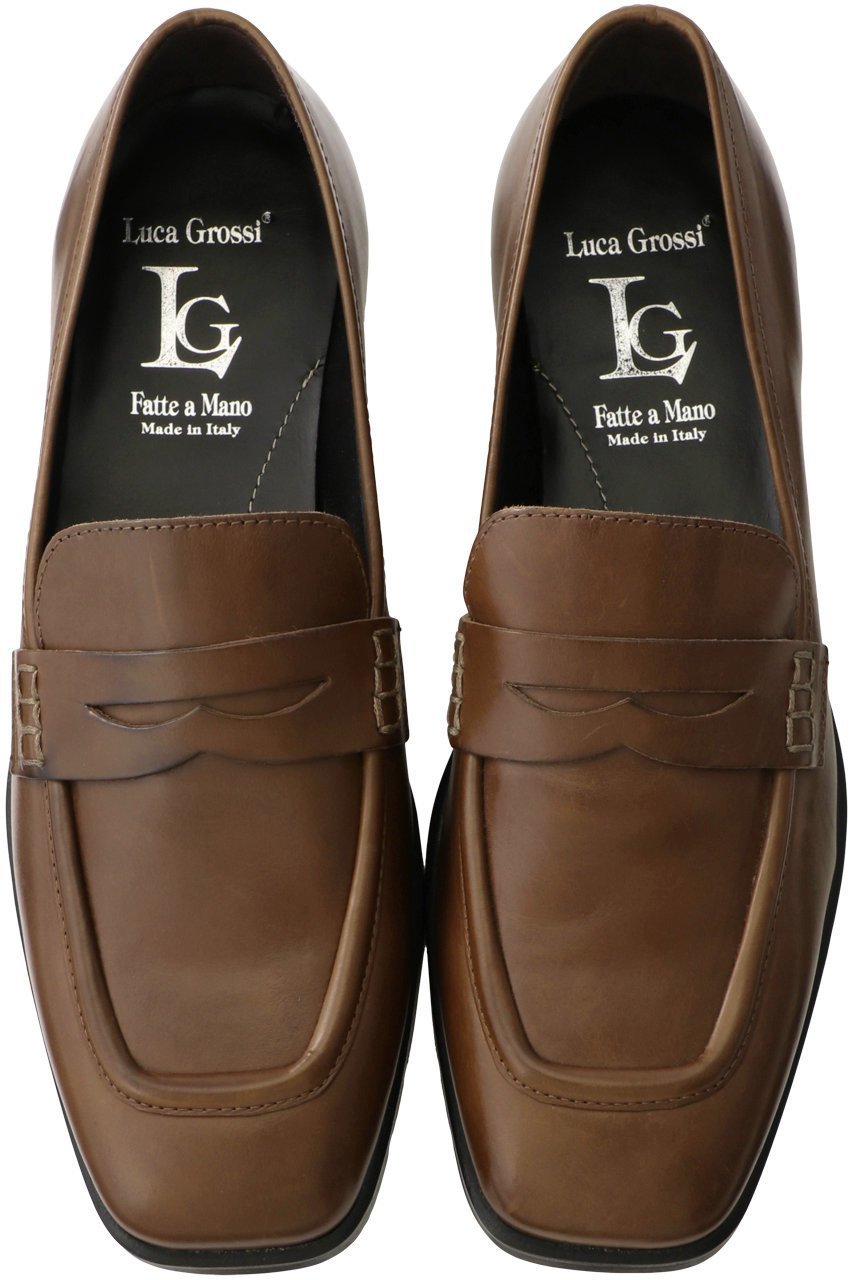 【ルカグロッシ/LucaGrossi】のスクエアトゥローファー インテリア・キッズ・メンズ・レディースファッション・服の通販 founy(ファニー) 　ファッション　Fashion　レディースファッション　Fashion for Women　シューズ　Shoes, Footwear　シンプル　Simple, Minimal　フラット　Flat, Flat Shoes　エレガント 上品　Elegant　カーキ|ID: prp329100004604868 ipo3291000000032771537
