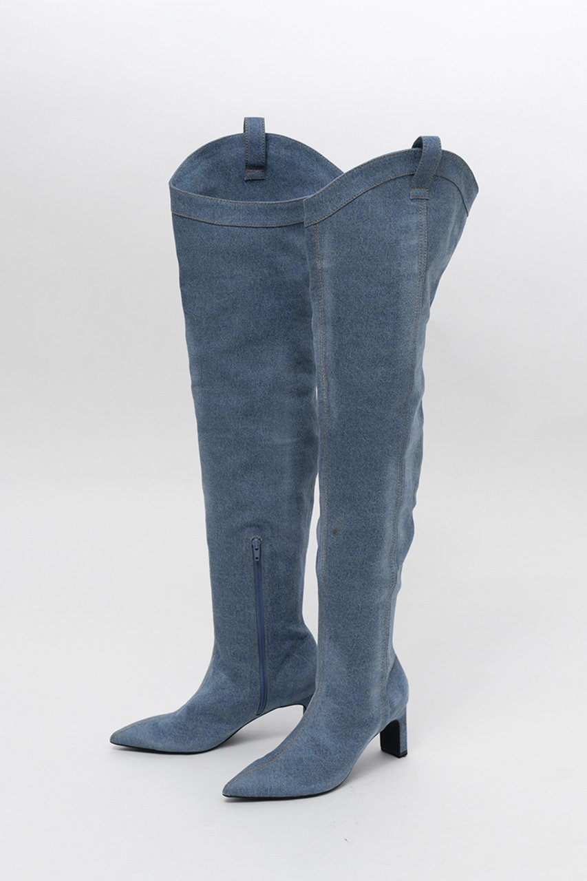 【プランク プロジェクト/PRANK PROJECT】のデニムサイハイブーツパンツ/Denim Thigh High Boots Pants 人気、トレンドファッション・服の通販 founy(ファニー) 　ファッション　Fashion　レディースファッション　Fashion for Women　パンツ　Pants & Trousers　カッティング　Cutting Detail　ショート　Short, Short Length　セパレート　Separate, Two-Piece　デニム　Denim, Jeans Material　トレンド　Trend, Trending Now　ドッキング　Docking, Mixed Material　フィット　Fit, Slim Fit　ルーズ　Loose, Oversized　ワイド　Wide, Wide Fit　今冬　This Winter　other-2|ID: prp329100004604876 ipo3291000000035501438