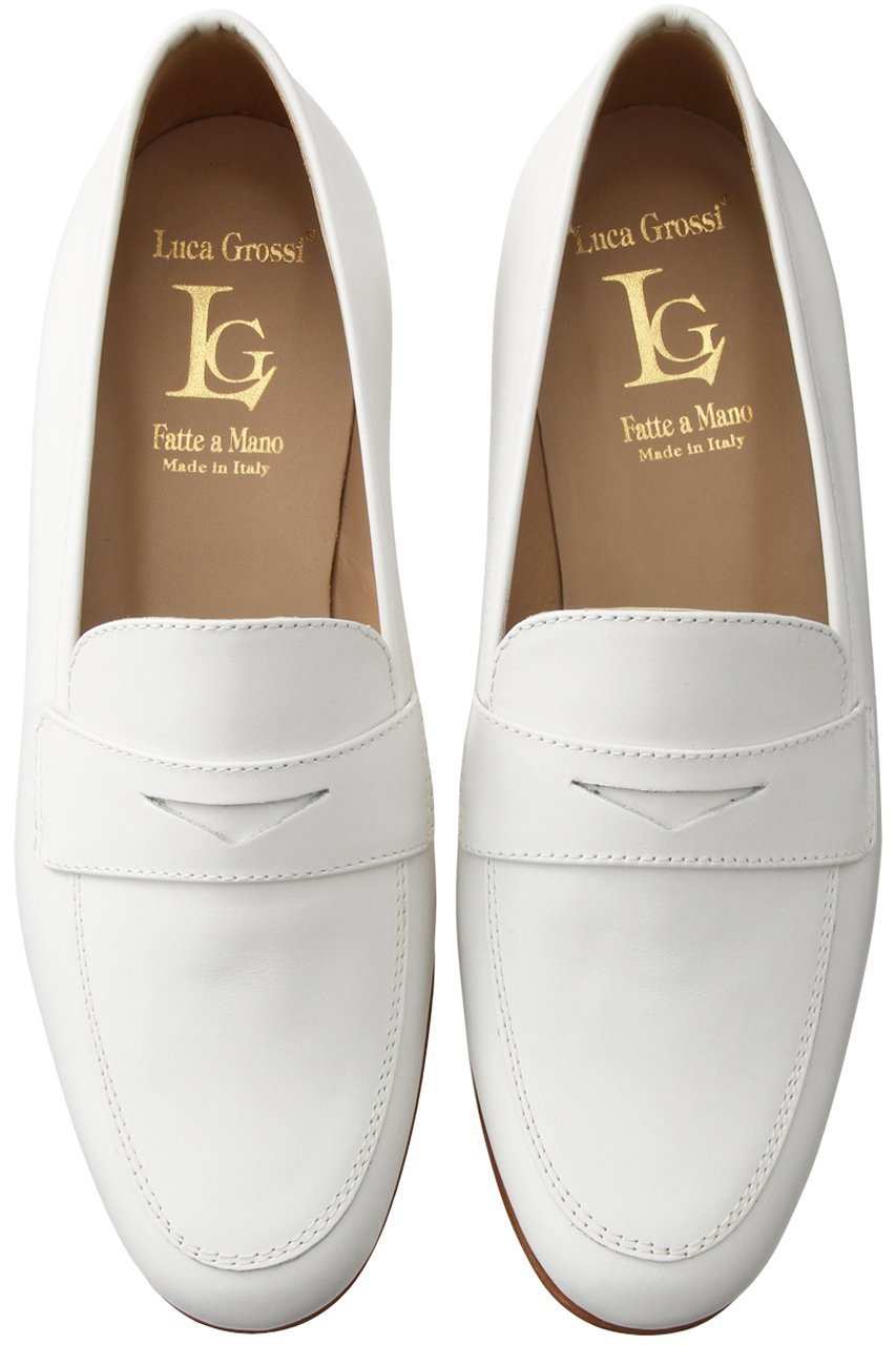 【ルカグロッシ/LucaGrossi】のコインローファー インテリア・キッズ・メンズ・レディースファッション・服の通販 founy(ファニー) 　ファッション　Fashion　レディースファッション　Fashion for Women　なめらか　Smooth, Silky Texture　シューズ　Shoes, Footwear　シンプル　Simple, Minimal　フラット　Flat, Flat Shoes　エレガント 上品　Elegant　定番　Standard, Basic Item　ホワイト|ID: prp329100004605011 ipo3291000000035059076