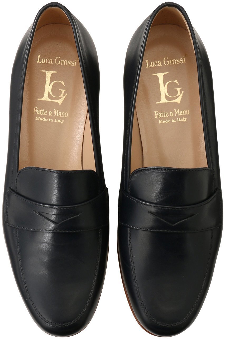 【ルカグロッシ/LucaGrossi】のコインローファー インテリア・キッズ・メンズ・レディースファッション・服の通販 founy(ファニー) 　ファッション　Fashion　レディースファッション　Fashion for Women　なめらか　Smooth, Silky Texture　シューズ　Shoes, Footwear　シンプル　Simple, Minimal　フラット　Flat, Flat Shoes　エレガント 上品　Elegant　定番　Standard, Basic Item　ネイビー|ID: prp329100004605011 ipo3291000000035059077