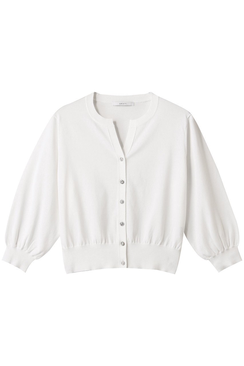 【アナイ/ANAYI】のキーネックアソート釦カーディガン 人気、トレンドファッション・服の通販 founy(ファニー) ファッション Fashion レディースファッション Fashion for Women トップス・カットソー Cut & Sew Tops ニット Knit Tops & Sweaters カーディガン・羽織り Layered Style Cardigans カーディガン Cardigan, Knitwear シアー Sheer, See-Through スリット Slit, Slit Detail エレガント 上品 Elegant other-1|ID: prp329100004605456 ipo3291000000032786135
