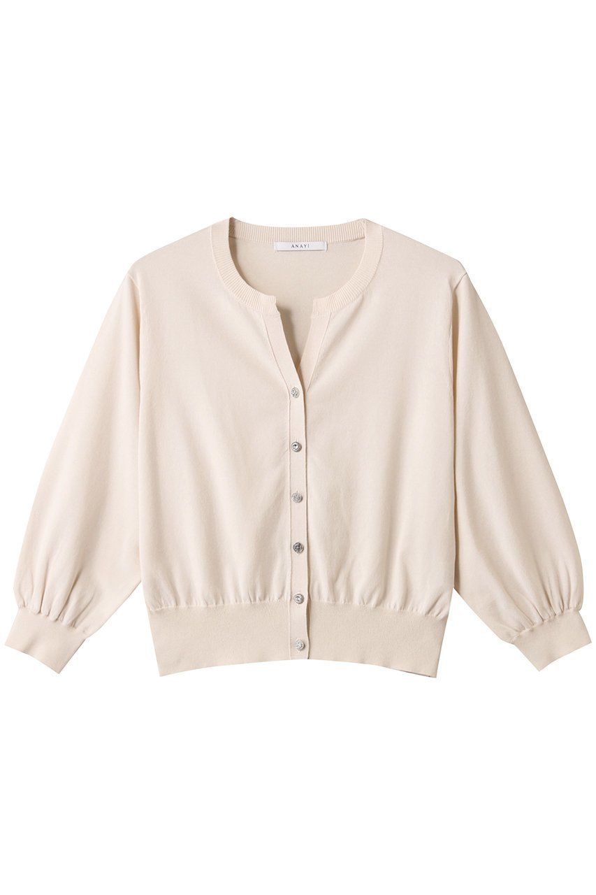 【アナイ/ANAYI】のキーネックアソート釦カーディガン インテリア・キッズ・メンズ・レディースファッション・服の通販 founy(ファニー) ファッション Fashion レディースファッション Fashion for Women トップス・カットソー Cut & Sew Tops ニット Knit Tops & Sweaters カーディガン・羽織り Layered Style Cardigans カーディガン Cardigan, Knitwear シアー Sheer, See-Through スリット Slit, Slit Detail エレガント 上品 Elegant ピンクベージュ|ID: prp329100004605456 ipo3291000000032786142