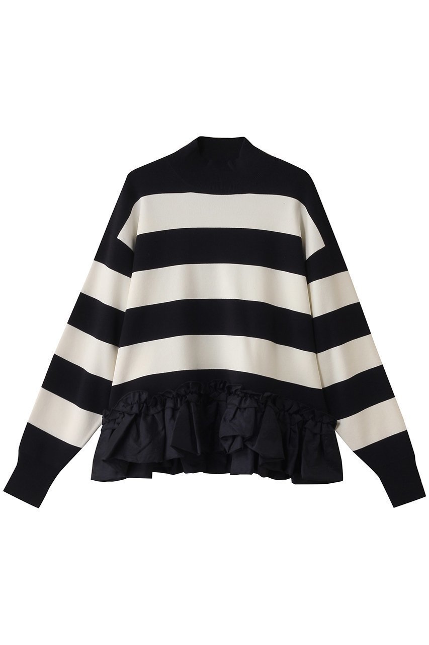 【デザイン ワークス/DESIGN WORKS】のダブルフリルニット インテリア・キッズ・メンズ・レディースファッション・服の通販 founy(ファニー) 　ファッション　Fashion　レディースファッション　Fashion for Women　トップス・カットソー　Cut & Sew Tops　ニット　Knit Tops & Sweaters　カジュアルプルオーバー・ニットトップス　Pullovers & Knit Tops / Casual Pullovers　おすすめ　Recommended / Our Picks　ギャザー　Gathered, Ruffled　ダブル　Double, Double-Breasted　フリル　Frill, Ruffle　ボトム　Bottoms, Lower Wear　ボトルネック　Bottle Neck, Mock Neck　ネイビー|ID: prp329100004605534 ipo3291000000032789844