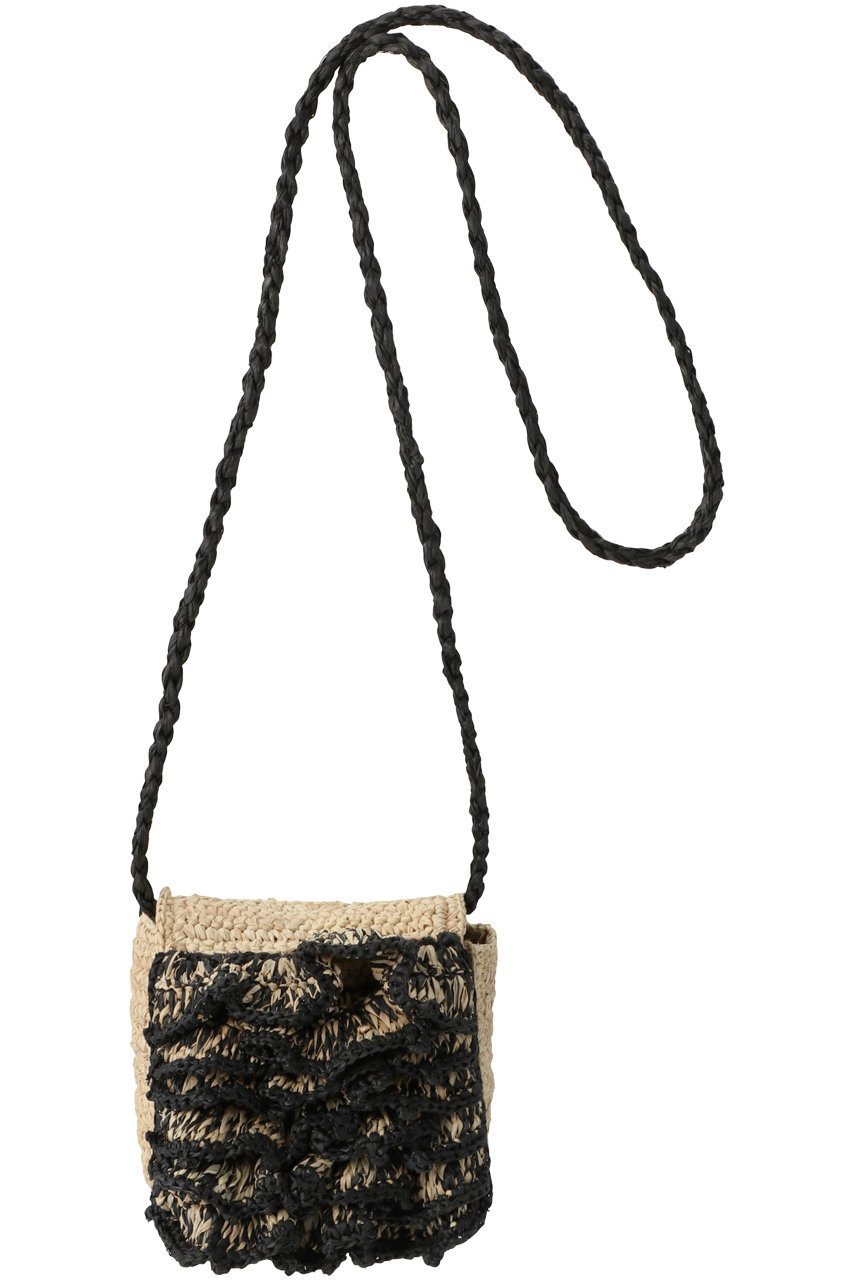 【プレインピープル/PLAIN PEOPLE】の【MAISON N.H PARIS】ミニショルダーバッグ インテリア・キッズ・メンズ・レディースファッション・服の通販 founy(ファニー) 　ファッション　Fashion　レディースファッション　Fashion for Women　バッグ　Bags　アクセサリー　Fashion Accessories　コレクション　Collection, Seasonal Line　ショルダー　Shoulder, Shoulder Strap　フラップ　Flap, Flap Pocket　フリル　Frill, Ruffle　ラフィア　Raffia, Natural Straw　ブラック|ID: prp329100004605610 ipo3291000000035041094