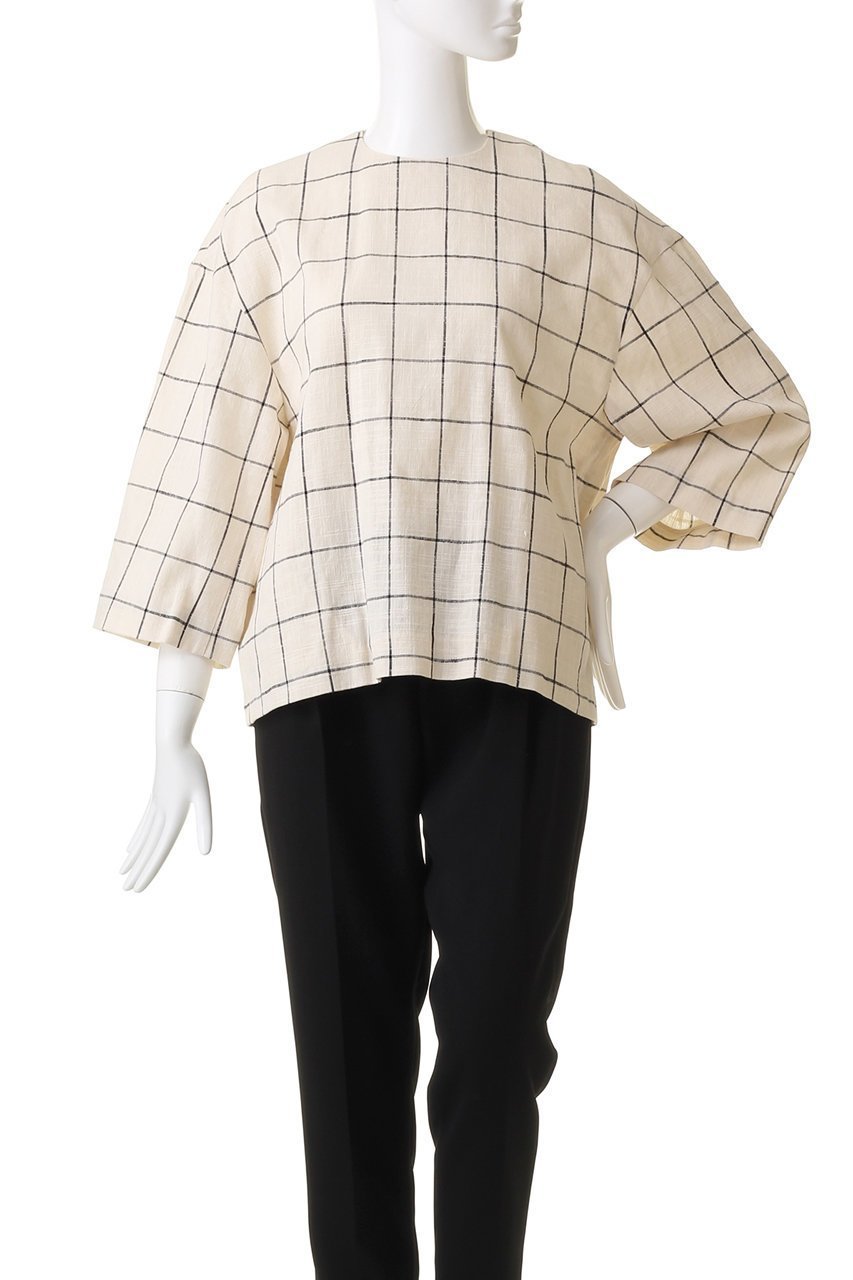 【プレインピープル/PLAIN PEOPLE】のウィンドウペンプルオーバー 人気、トレンドファッション・服の通販 founy(ファニー) 　ファッション　Fashion　レディースファッション　Fashion for Women　トップス・カットソー　Cut & Sew Tops　シャツ・ブラウス・オフィスカジュアル　Elegant Blouses & Button-Ups　カジュアルプルオーバー・ニットトップス　Pullovers & Knit Tops / Casual Pullovers　クール　Cool, Chic　ショルダー　Shoulder, Shoulder Strap　ジップ　Zip, Zipper　スリーブ　Sleeve, Long Sleeve / Short Sleeve　ドロップ　Drop Shoulder, Dropped Style　ボックス　Boxy, Box Shape　リネン　Linen, Linen Fabric　ロング　Long, Long-Length　春　Spring　other-2|ID: prp329100004605726 ipo3291000000032814562