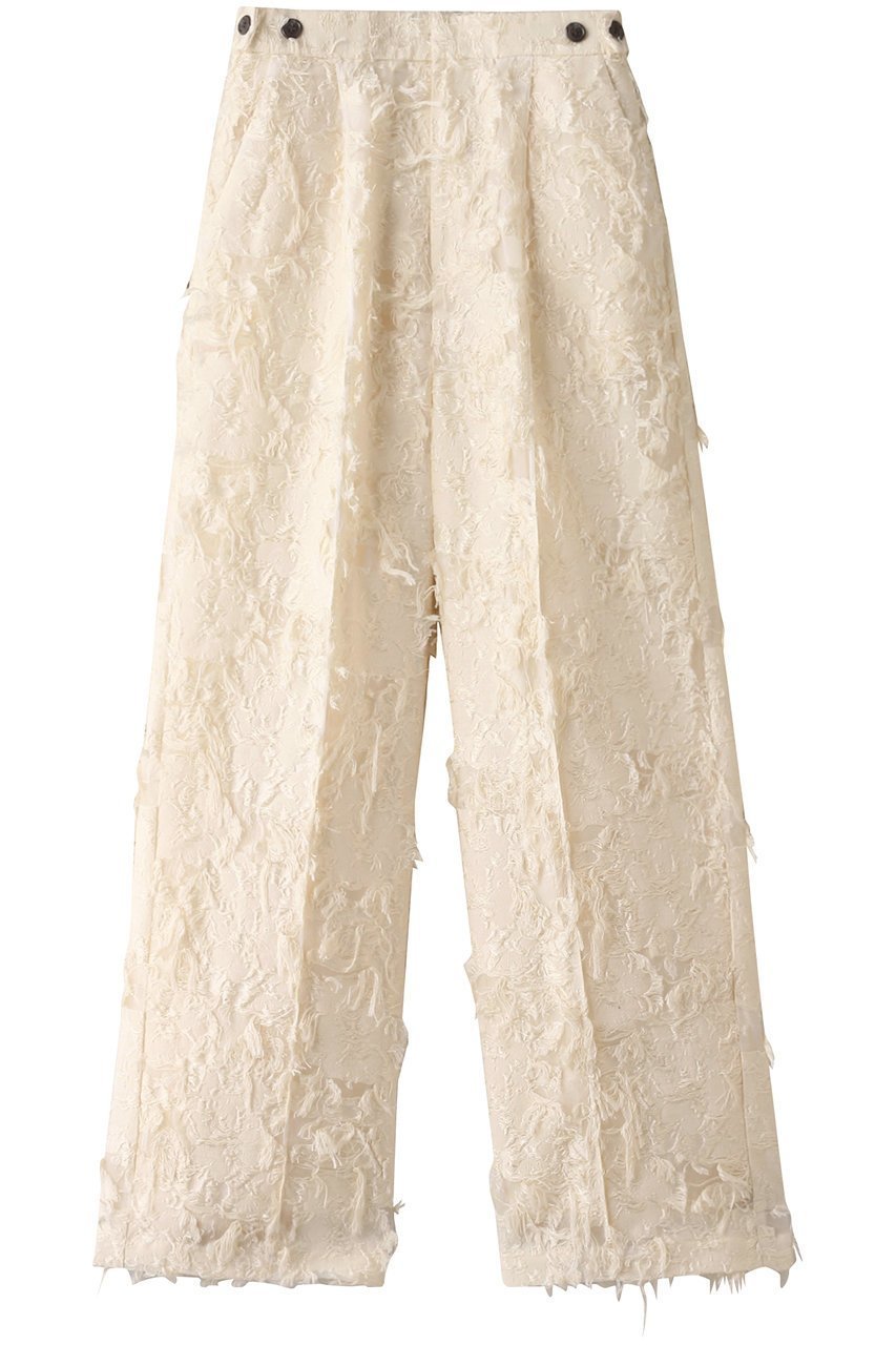 【メゾンスペシャル/MAISON SPECIAL】のCut Fringe Jacquard Pants/カットフリンジジャガードパンツ インテリア・キッズ・メンズ・レディースファッション・服の通販 founy(ファニー) 　ファッション　Fashion　レディースファッション　Fashion for Women　パンツ　Pants & Trousers　シンプル　Simple, Minimal　ストレート　Straight, Straight Cut　セットアップ　Set-Up, Coordinated Outfit　IVR(アイボリー)|ID: prp329100004605747 ipo3291000000034910112
