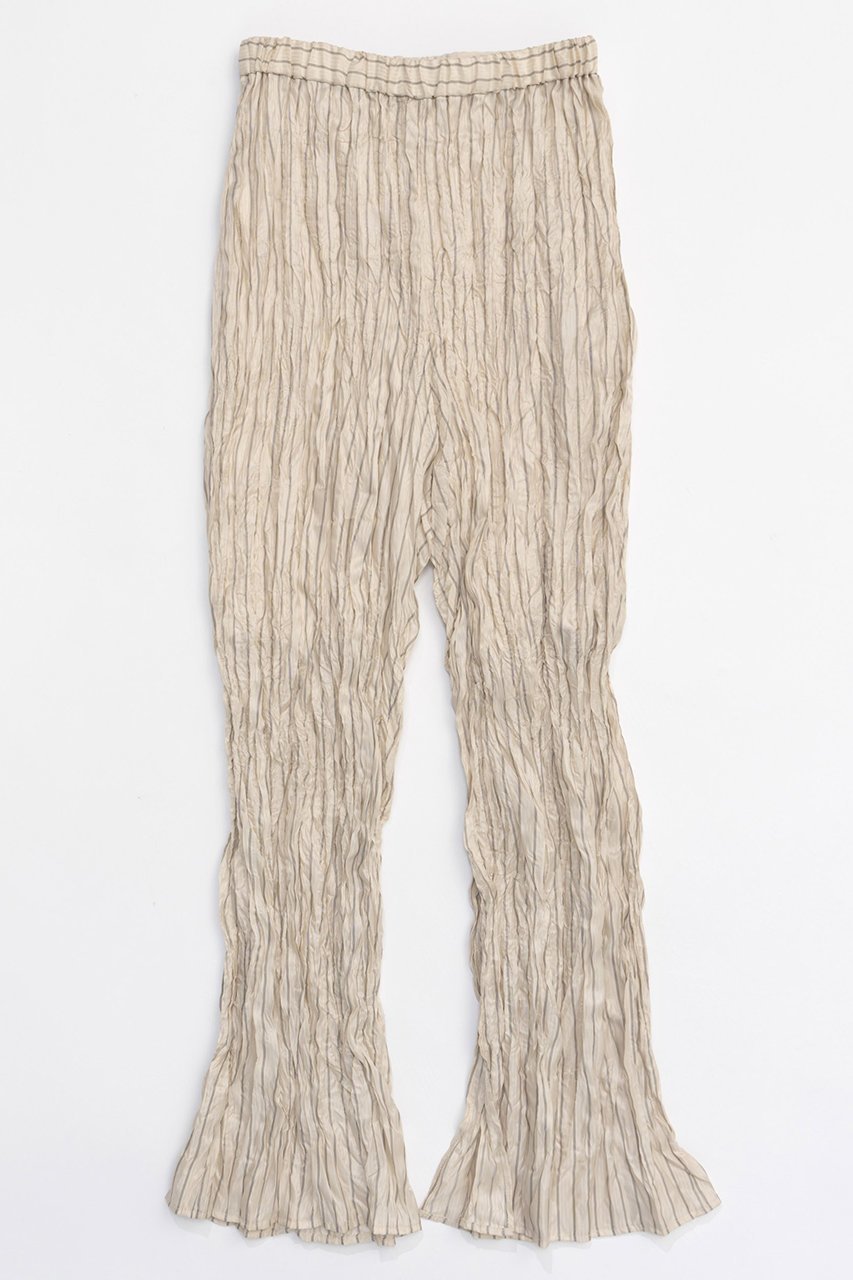 【メゾンスペシャル/MAISON SPECIAL】のTwist Pleats Easy Flare Pants/ツイストプリーツイージーフレアパンツ インテリア・キッズ・メンズ・レディースファッション・服の通販 founy(ファニー) 　ファッション　Fashion　レディースファッション　Fashion for Women　パンツ　Pants & Trousers　インナー　Innerwear　ストライプ　Stripe, Striped Pattern　スペシャル　Special, Limited Edition　セットアップ　Set-Up, Coordinated Outfit　フレア　Flare, Flared　IVR(アイボリー)|ID: prp329100004605755 ipo3291000000035637596