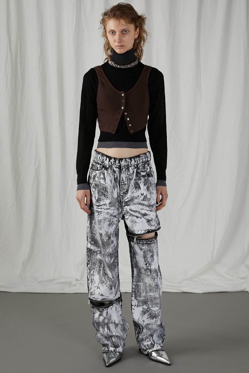 【プランク プロジェクト/PRANK PROJECT】のアシンメトリーファスナーペンキデニム / Asymmetry Fastener Paint De 人気、トレンドファッション・服の通販 founy(ファニー) 　ファッション　Fashion　レディースファッション　Fashion for Women　パンツ　Pants & Trousers　デニムパンツ・ジーンズ・美脚デニム　Denim Jeans & Pants　アシンメトリー　Asymmetrical Style　スリット　Slit, Slit Detail　デニム　Denim, Jeans Material　A/W・秋冬　Autumn/Winter　other-8|ID: prp329100004605763 ipo3291000000032817753