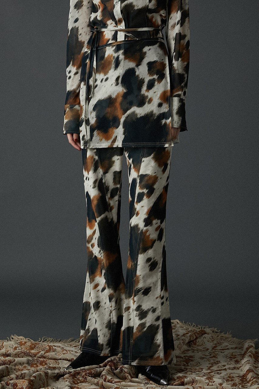 【プランク プロジェクト/PRANK PROJECT】のCOWプリントラップスリムフレアパンツ / COW Printed Wrap Slim Flare 人気、トレンドファッション・服の通販 founy(ファニー) 　ファッション　Fashion　レディースファッション　Fashion for Women　パンツ　Pants & Trousers　トレンド　Trend, Trending Now　フレア　Flare, Flared　プリント　Print, Printed Pattern　ラップ　Wrap, Wrap Design　other-8|ID: prp329100004605766 ipo3291000000032818061