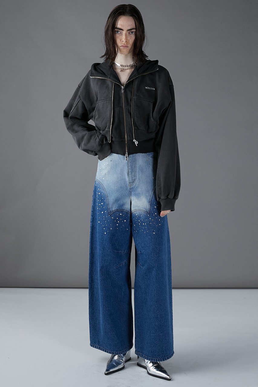【プランク プロジェクト/PRANK PROJECT】のハートビジューデニムパンツ / Heart Bijou Denim Pants 人気、トレンドファッション・服の通販 founy(ファニー) 　ファッション　Fashion　レディースファッション　Fashion for Women　パンツ　Pants & Trousers　デニムパンツ・ジーンズ・美脚デニム　Denim Jeans & Pants　デニム　Denim, Jeans Material　フィット　Fit, Slim Fit　ブリーチ　Bleach, Washed Finish　ランダム　Random, Irregular　ルーズ　Loose, Oversized　other-7|ID: prp329100004605767 ipo3291000000032818070