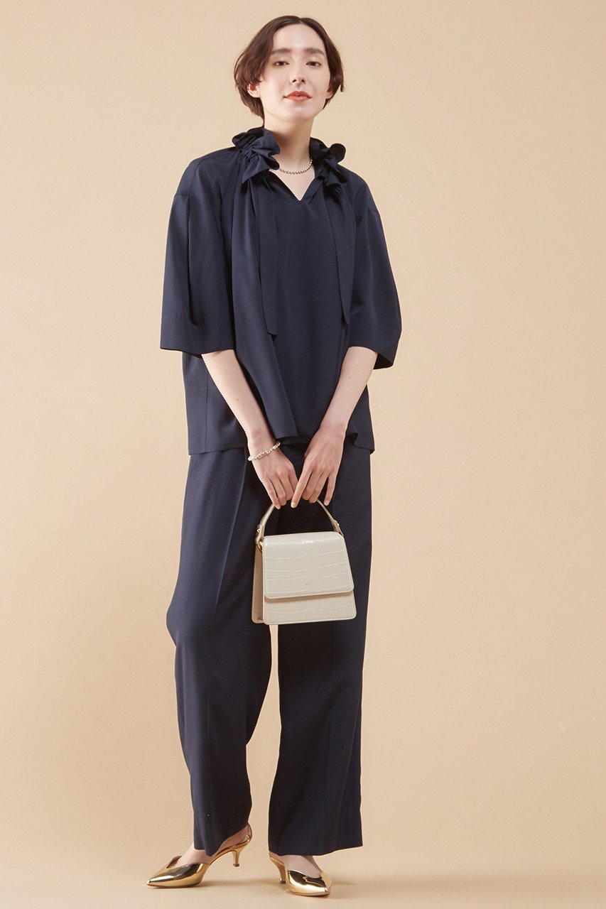 【マルティニーク/martinique】のバックゴムストレートパンツ 人気、トレンドファッション・服の通販 founy(ファニー) 　ファッション　Fashion　レディースファッション　Fashion for Women　パンツ　Pants & Trousers　バッグ　Bags　おすすめ　Recommended / Our Picks　ストレート　Straight, Straight Cut　セットアップ　Set-Up, Coordinated Outfit　センター　Center, Center Line　チェック　Check, Plaid, Tartan　バランス　Balance, Style Balance　フロント　Front, Front Design　ワイド　Wide, Wide Fit　エレガント 上品　Elegant　other-4|ID: prp329100004605773 ipo3291000000032818381