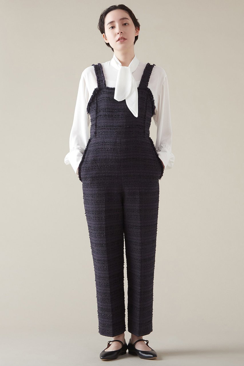 【マルティニーク/martinique】のツイードサロペット インテリア・キッズ・メンズ・レディースファッション・服の通販 founy(ファニー) 　ファッション　Fashion　レディースファッション　Fashion for Women　パンツ　Pants & Trousers　ツイード　Twill, Twill Weave　ブラック|ID: prp329100004605781 ipo3291000000035976883