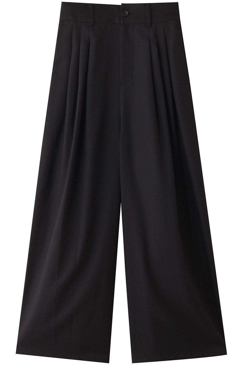 【ミディウミソリッド/MIDIUMISOLID】のtucked slacks パンツ インテリア・キッズ・メンズ・レディースファッション・服の通販 founy(ファニー) 　ファッション　Fashion　レディースファッション　Fashion for Women　パンツ　Pants & Trousers　おすすめ　Recommended / Our Picks　ジャケット　Jacket, Outerwear　スラックス　Slacks, Dress Pants　セットアップ　Set-Up, Coordinated Outfit　フロント　Front, Front Design　ループ　Loop, Loop Knit　ワイド　Wide, Wide Fit　夏　Summer　ブラック|ID: prp329100004605786 ipo3291000000032818826