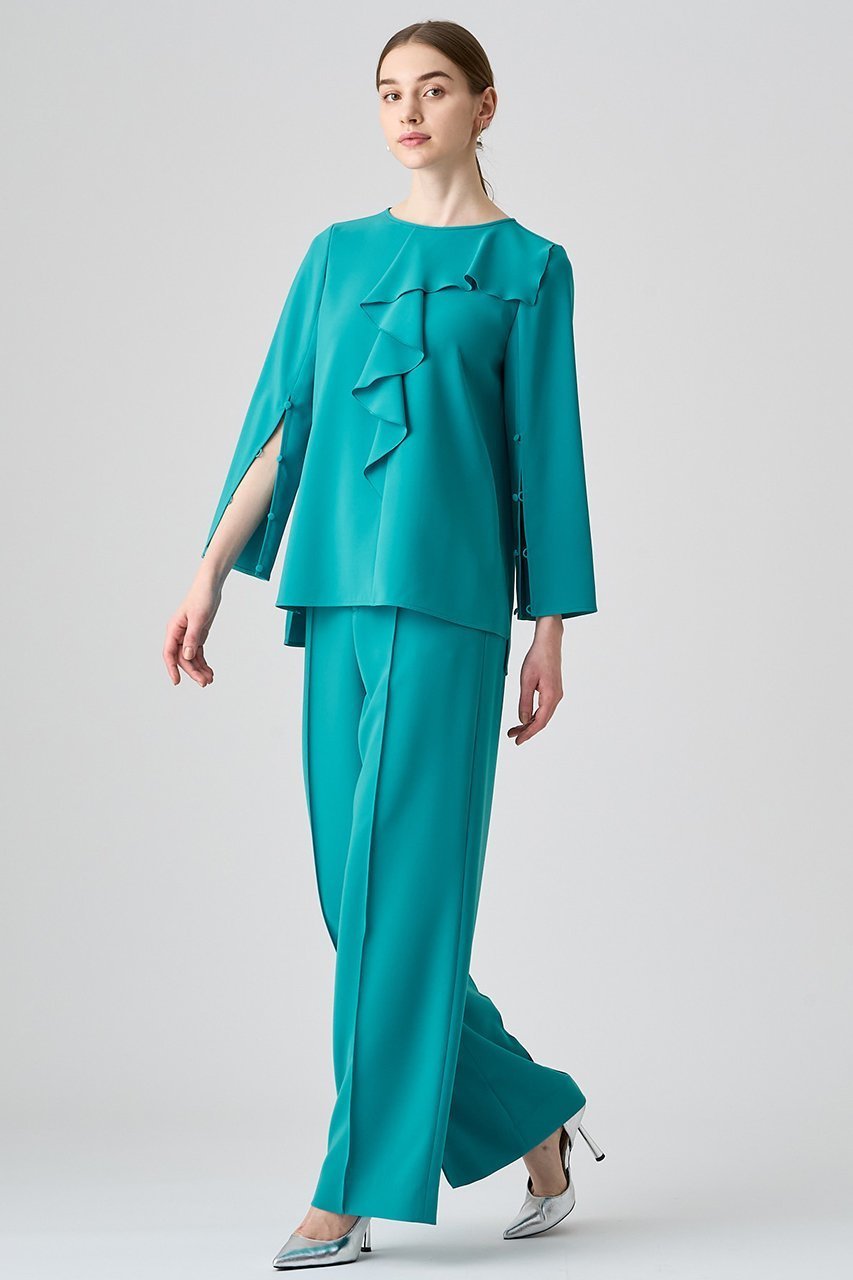 【アナイ/ANAYI】のストレッチクロスワイドパンツ 人気、トレンドファッション・服の通販 founy(ファニー) 　ファッション　Fashion　レディースファッション　Fashion for Women　パンツ　Pants & Trousers　おすすめ　Recommended / Our Picks　ストレッチ　Stretch, Stretchy Fabric　セットアップ　Set-Up, Coordinated Outfit　センター　Center, Center Line　ダブル　Double, Double-Breasted　フロント　Front, Front Design　エレガント 上品　Elegant　再入荷　Restock / Back in Stock　other-4|ID: prp329100004605789 ipo3291000000032818929