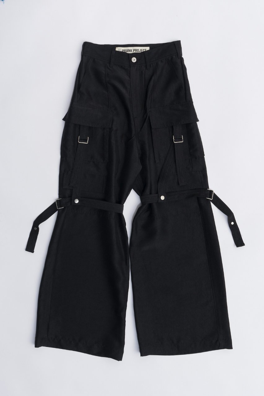 【プランク プロジェクト/PRANK PROJECT】のクラッシュサテンボンテージパンツ / Crushed Satin Bondage Pants インテリア・キッズ・メンズ・レディースファッション・服の通販 founy(ファニー) 　ファッション　Fashion　レディースファッション　Fashion for Women　パンツ　Pants & Trousers　カーゴパンツ　Cargo Pants, Utility Pants　サテン　Satin, Glossy Fabric　ダウン　Down, Puffer　ワッシャー　Washer, Crinkled Finish　エレガント 上品　Elegant　BLK(ブラック)|ID: prp329100004605798 ipo3291000000032819253