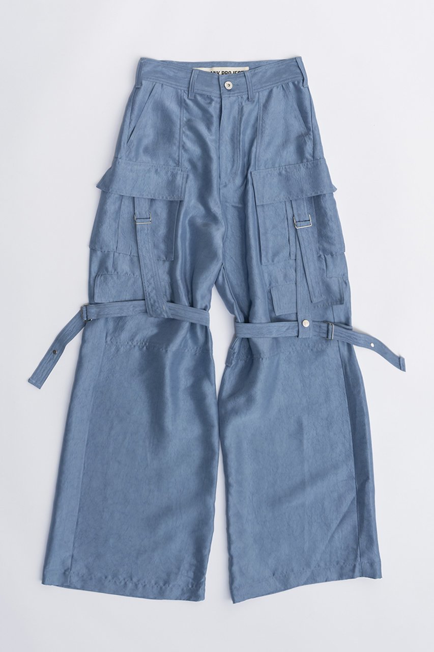 【プランク プロジェクト/PRANK PROJECT】のクラッシュサテンボンテージパンツ / Crushed Satin Bondage Pants インテリア・キッズ・メンズ・レディースファッション・服の通販 founy(ファニー) 　ファッション　Fashion　レディースファッション　Fashion for Women　パンツ　Pants & Trousers　カーゴパンツ　Cargo Pants, Utility Pants　サテン　Satin, Glossy Fabric　ダウン　Down, Puffer　ワッシャー　Washer, Crinkled Finish　エレガント 上品　Elegant　BLU(ブルー)|ID: prp329100004605798 ipo3291000000032819254