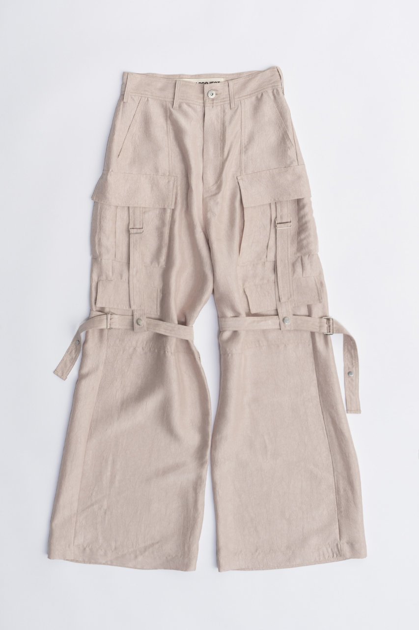 【プランク プロジェクト/PRANK PROJECT】のクラッシュサテンボンテージパンツ / Crushed Satin Bondage Pants インテリア・キッズ・メンズ・レディースファッション・服の通販 founy(ファニー) 　ファッション　Fashion　レディースファッション　Fashion for Women　パンツ　Pants & Trousers　カーゴパンツ　Cargo Pants, Utility Pants　サテン　Satin, Glossy Fabric　ダウン　Down, Puffer　ワッシャー　Washer, Crinkled Finish　エレガント 上品　Elegant　P.BGE(ピンクベージュ)|ID: prp329100004605798 ipo3291000000032819255