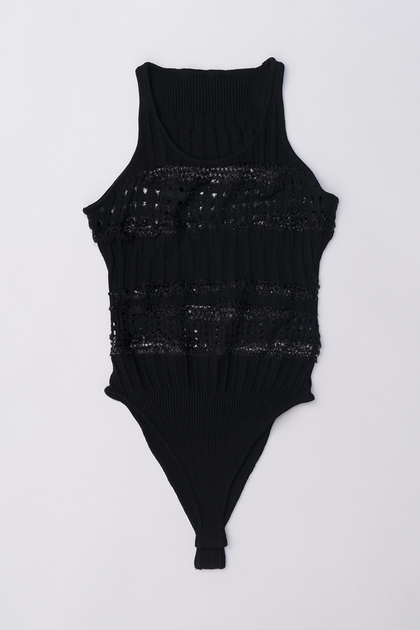 【プランク プロジェクト/PRANK PROJECT】のブークレレースニットロンパース / Boucle Lace Knit Rompers インテリア・キッズ・メンズ・レディースファッション・服の通販 founy(ファニー) 　ファッション　Fashion　レディースファッション　Fashion for Women　パンツ　Pants & Trousers　おすすめ　Recommended / Our Picks　インナー　Innerwear　シンプル　Simple, Minimal　セットアップ　Set-Up, Coordinated Outfit　タンク　Tank Top, Sleeveless Top　デニム　Denim, Jeans Material　ボトム　Bottoms, Lower Wear　ミックス　Mix, Mixed Style　レース　Lace, Lace Fabric　ロンパース　Romper, Jumpsuit　BLK(ブラック)|ID: prp329100004605799 ipo3291000000032819276