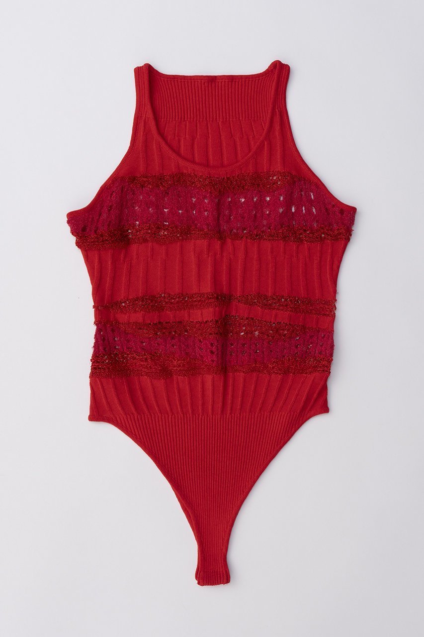 【プランク プロジェクト/PRANK PROJECT】のブークレレースニットロンパース / Boucle Lace Knit Rompers インテリア・キッズ・メンズ・レディースファッション・服の通販 founy(ファニー) 　ファッション　Fashion　レディースファッション　Fashion for Women　パンツ　Pants & Trousers　おすすめ　Recommended / Our Picks　インナー　Innerwear　シンプル　Simple, Minimal　セットアップ　Set-Up, Coordinated Outfit　タンク　Tank Top, Sleeveless Top　デニム　Denim, Jeans Material　ボトム　Bottoms, Lower Wear　ミックス　Mix, Mixed Style　レース　Lace, Lace Fabric　ロンパース　Romper, Jumpsuit　RED(レッド)|ID: prp329100004605799 ipo3291000000032819278
