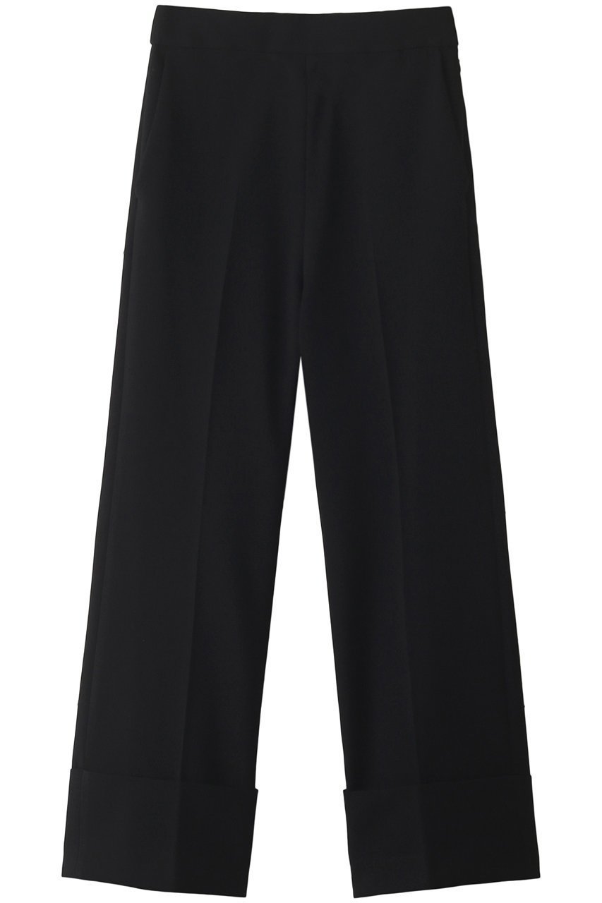 【ランバン オン ブルー/LANVIN en Bleu】のセンタープレスロールアップパンツ インテリア・キッズ・メンズ・レディースファッション・服の通販 founy(ファニー) 　ファッション　Fashion　レディースファッション　Fashion for Women　パンツ　Pants & Trousers　おすすめ　Recommended / Our Picks　ストレッチ　Stretch, Stretchy Fabric　センター　Center, Center Line　ファブリック　Fabric, Textile　フレア　Flare, Flared　ロールアップ　Roll-Up, Cuffed Hem　ブラック|ID: prp329100004605805 ipo3291000000032819630