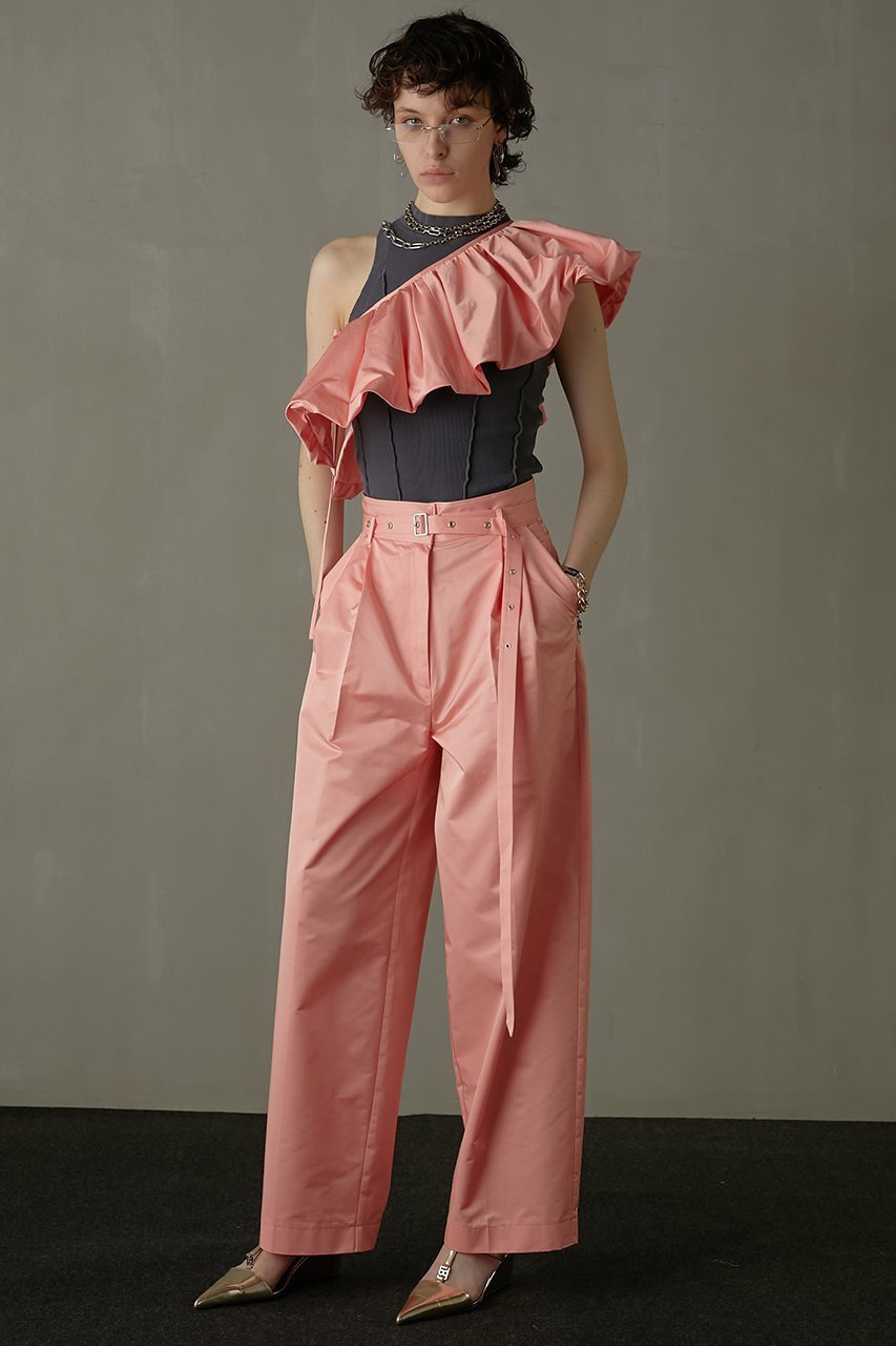 【プランク プロジェクト/PRANK PROJECT】のアイレットベルトサテンタックパンツ / Eyelet Belt Satin Tuck Pants 人気、トレンドファッション・服の通販 founy(ファニー) 　ファッション　Fashion　レディースファッション　Fashion for Women　パンツ　Pants & Trousers　ベルト&ウエストマーク　Belts & Waist Accessories　タフタ　Taffeta, Structured Fabric　バルーン　Balloon, Balloon Silhouette　夏　Summer　other-2|ID: prp329100004605823 ipo3291000000032820263
