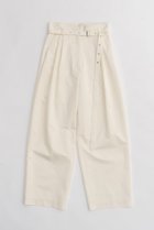 【プランク プロジェクト/PRANK PROJECT】のアイレットベルトサテンタックパンツ / Eyelet Belt Satin Tuck Pants IVR(アイボリー)|ID: prp329100004605823 ipo3291000000034423283
